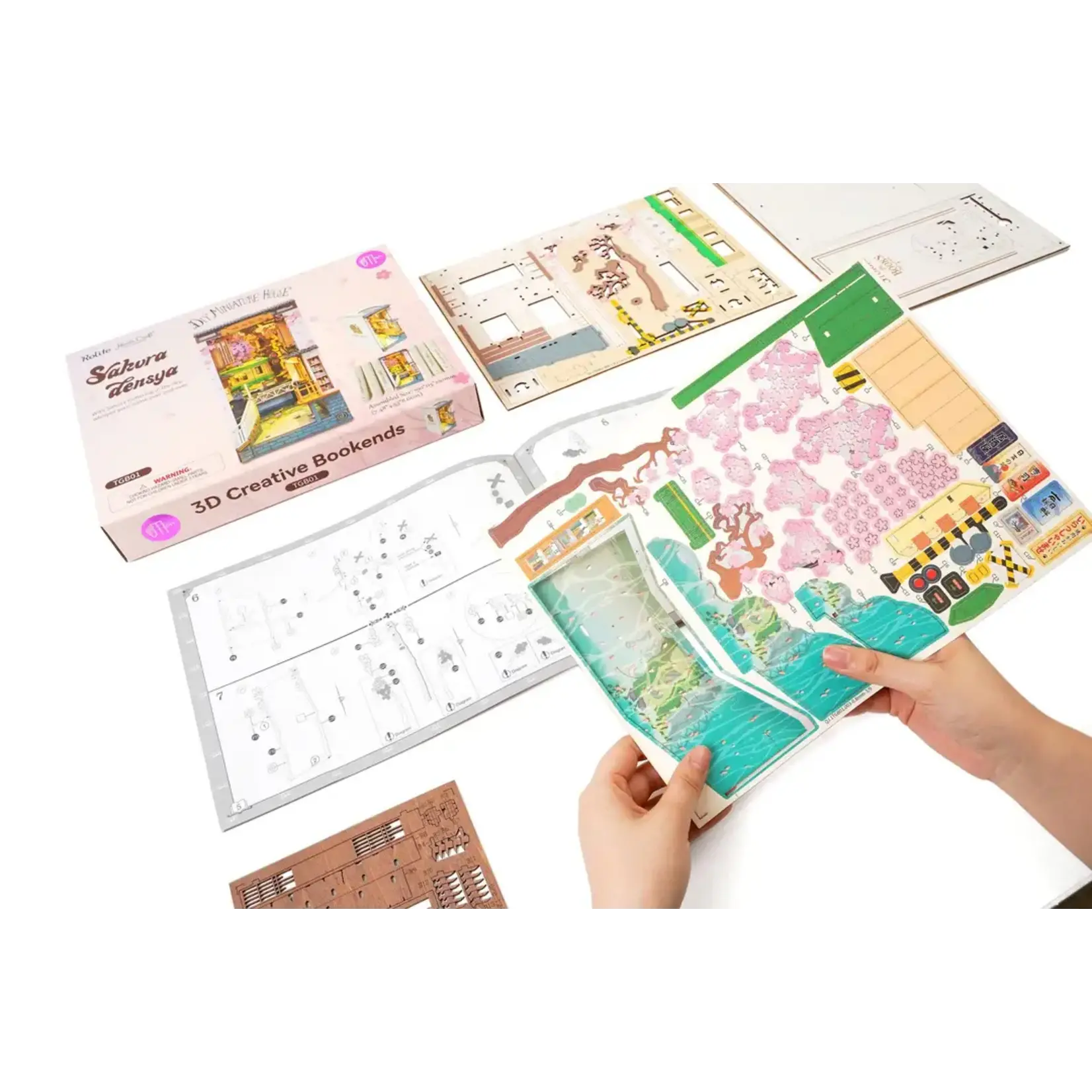 Hands Craft DIY Miniature Book Nook Kit | Sakura Tram