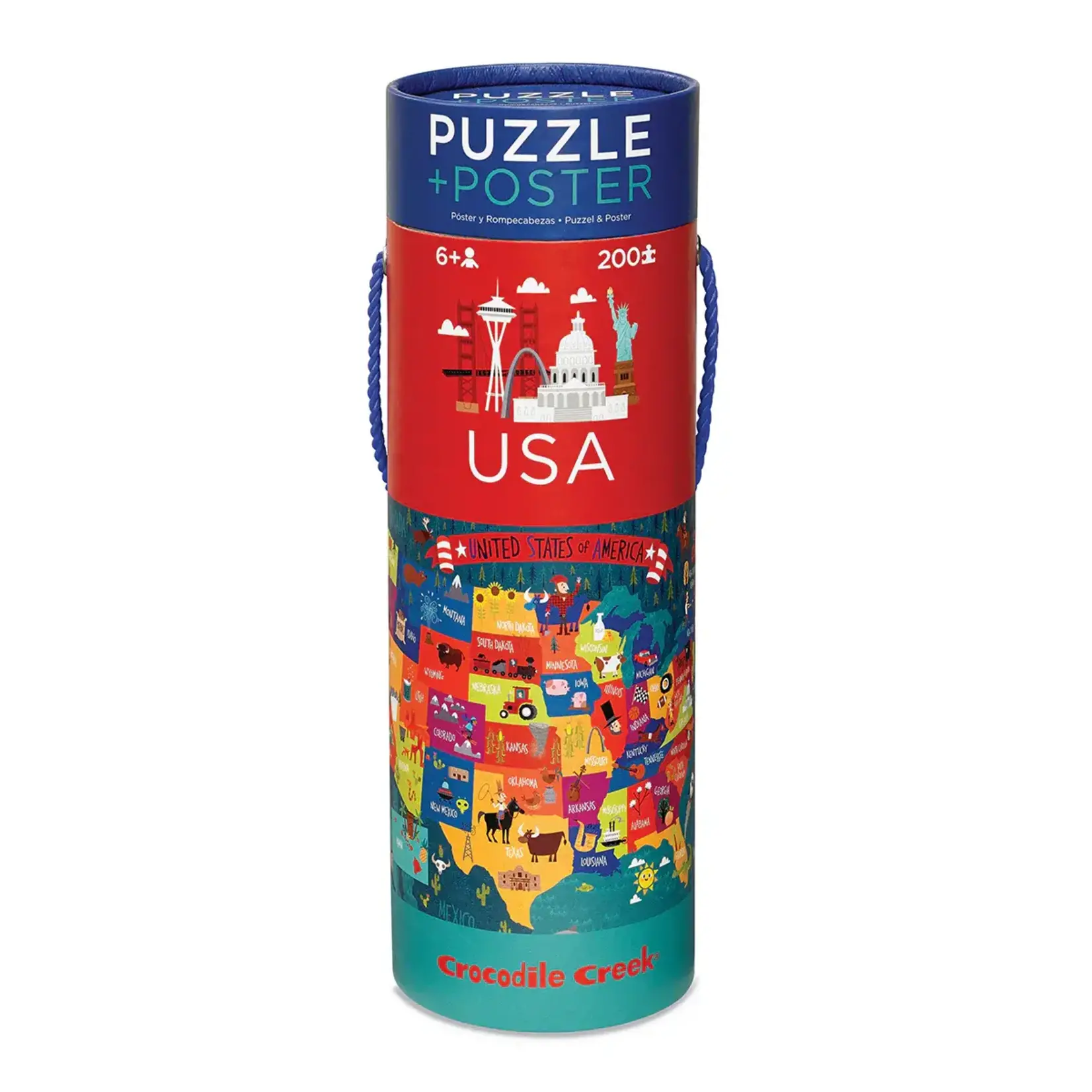 Crocodile Creek 200-Piece Puzzle + Poster - USA