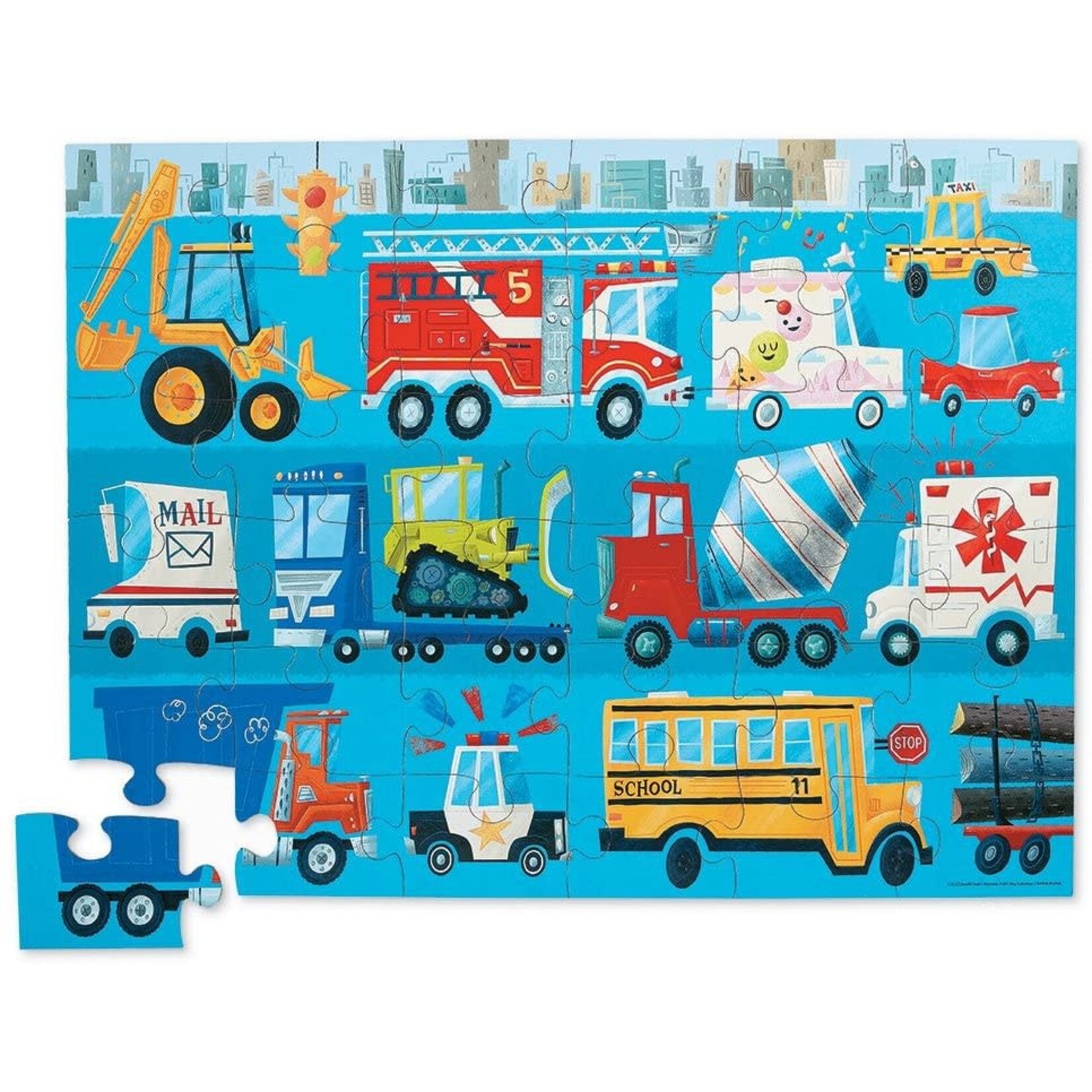 Crocodile Creek 36-Piece Shaped Puzzle - Vehicle