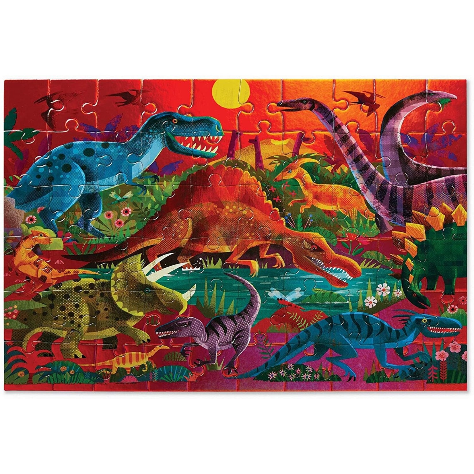 Crocodile Creek 60-Piece Foil Puzzle - Dazzling Dinosaurs