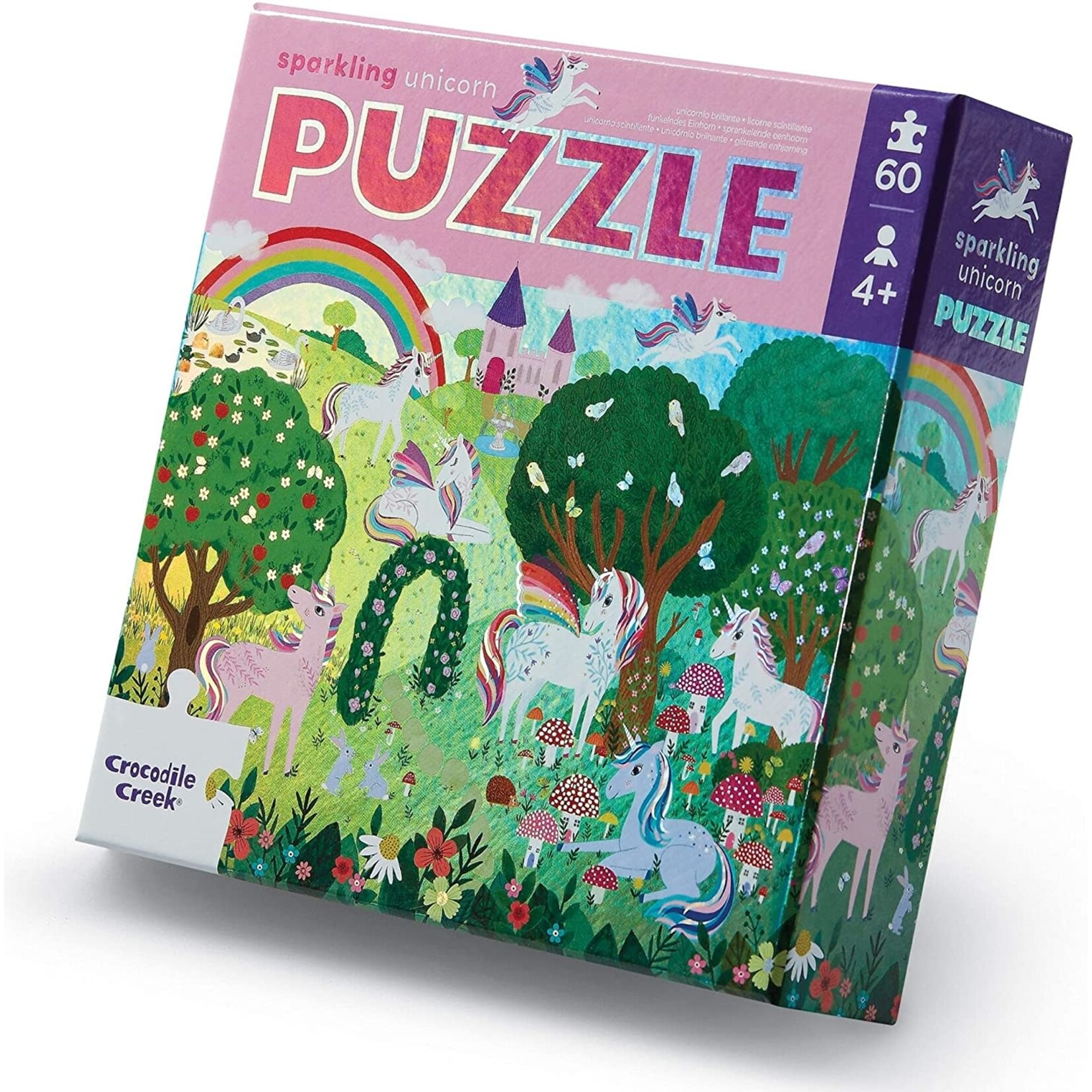 Crocodile Creek 60-Piece Foil Puzzle - Sparkling Unicorn