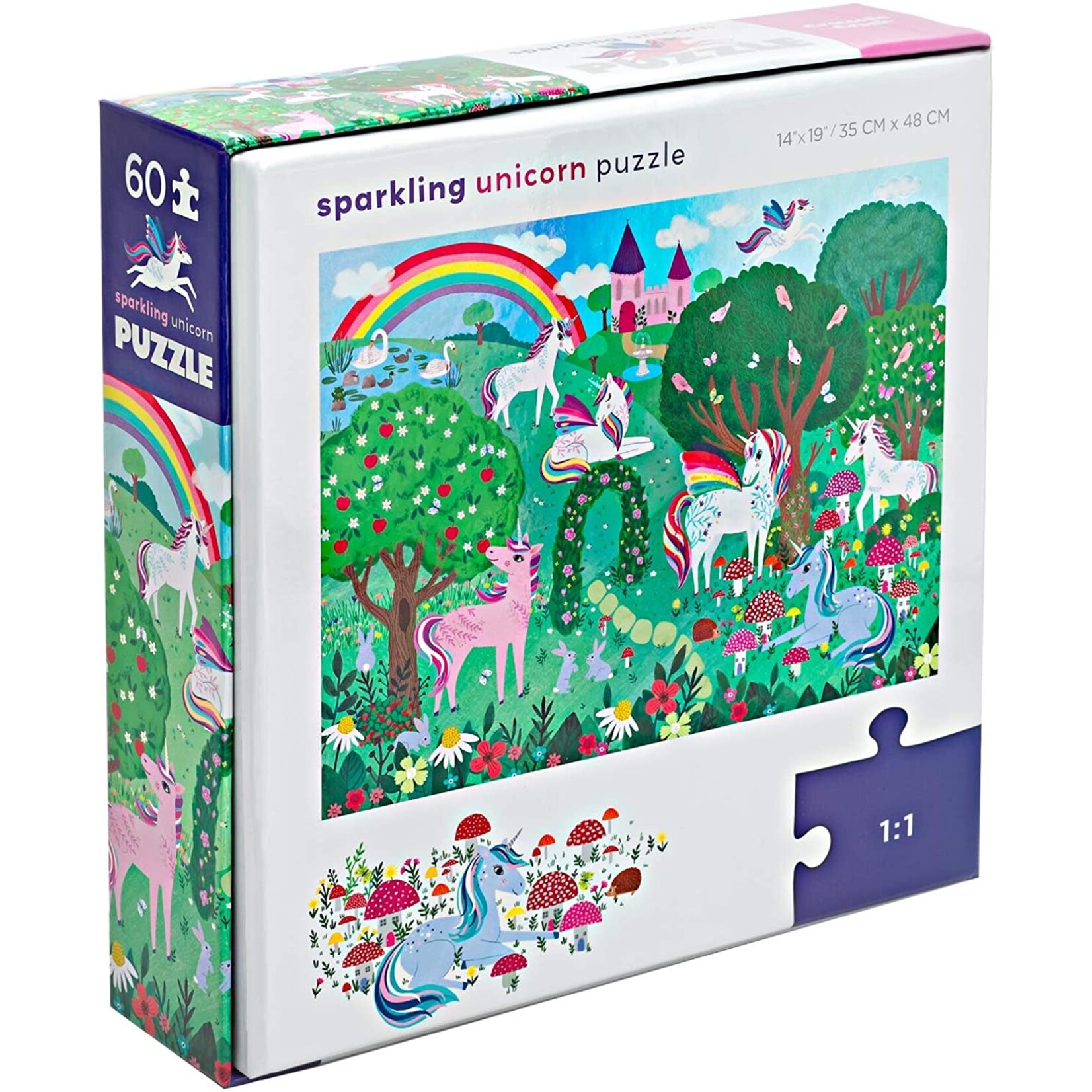 Crocodile Creek 60-Piece Foil Puzzle - Sparkling Unicorn