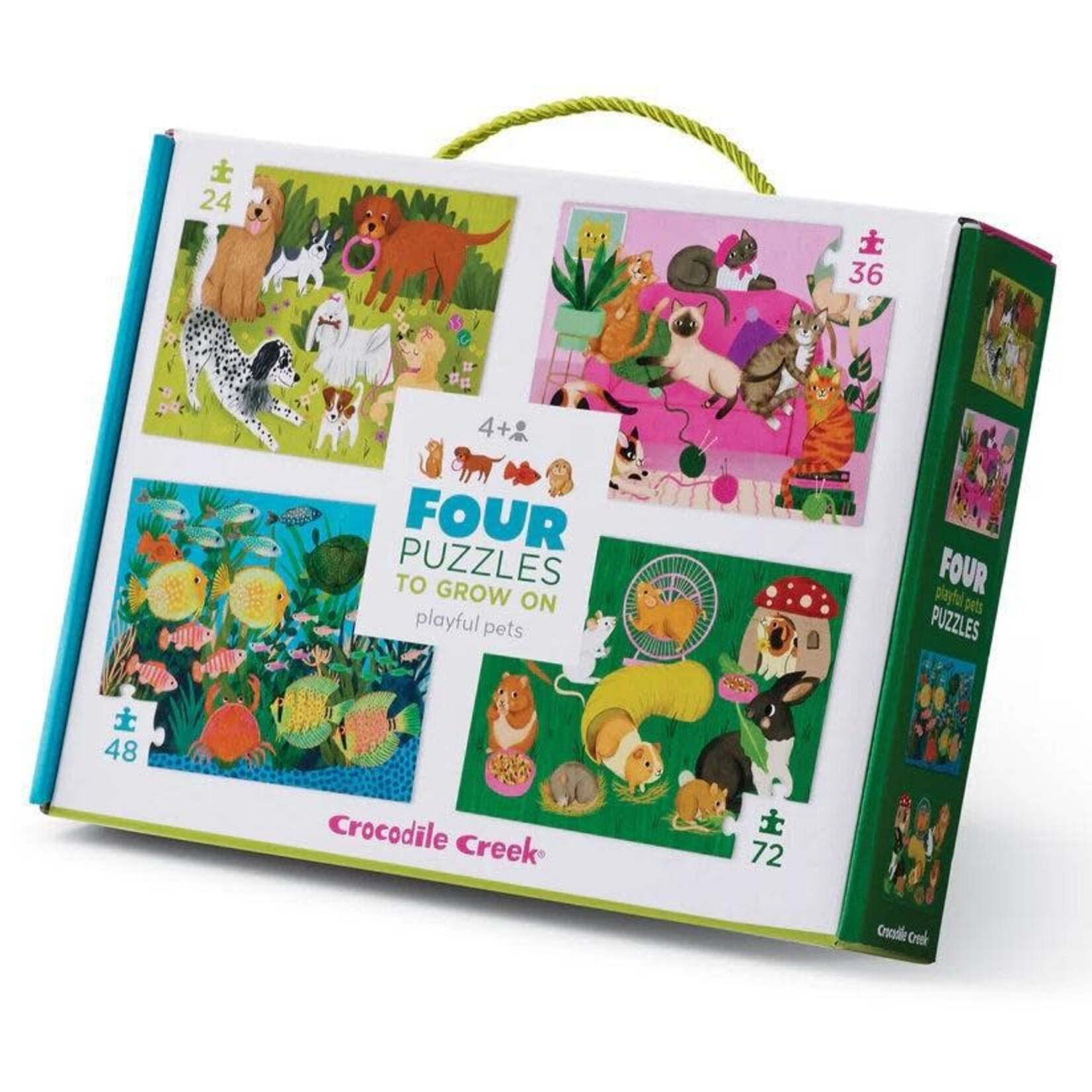 Crocodile Creek Four Puzzle Set - Playful Pets