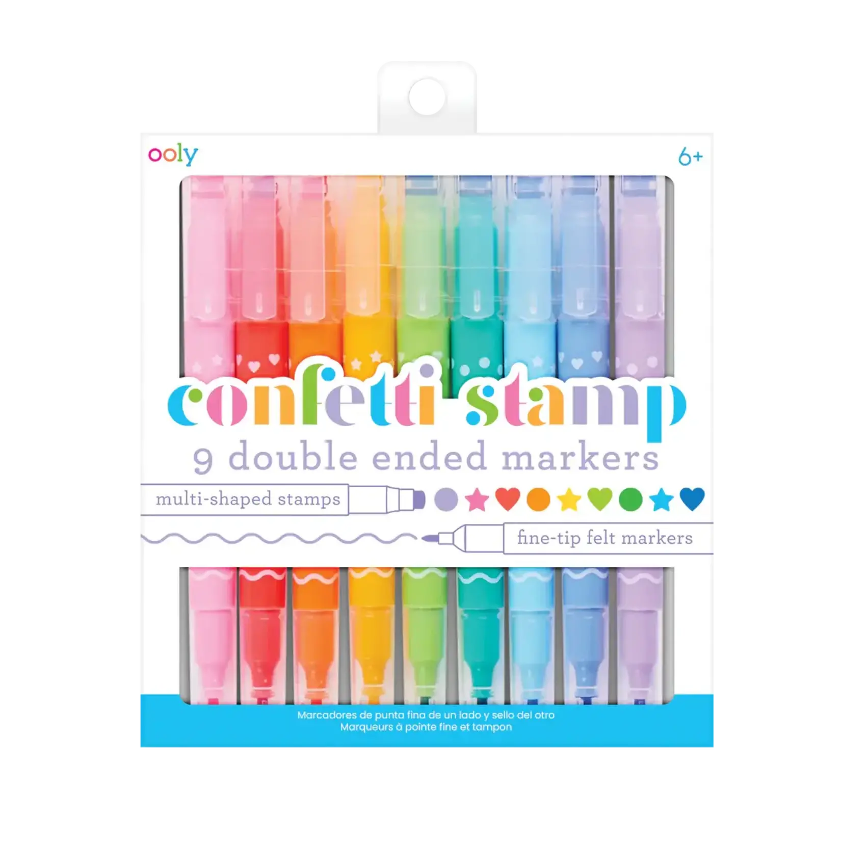 OOLY Confetti Stamp Double-Ended Markers - Set of 9