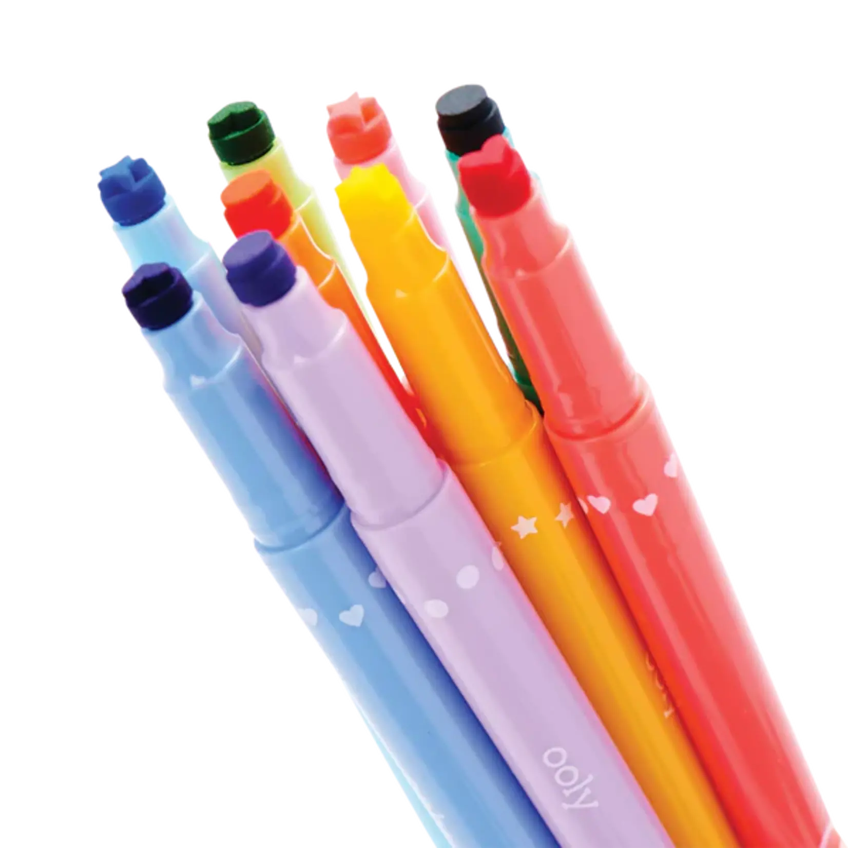 OOLY Confetti Stamp Double-Ended Markers - Set of 9