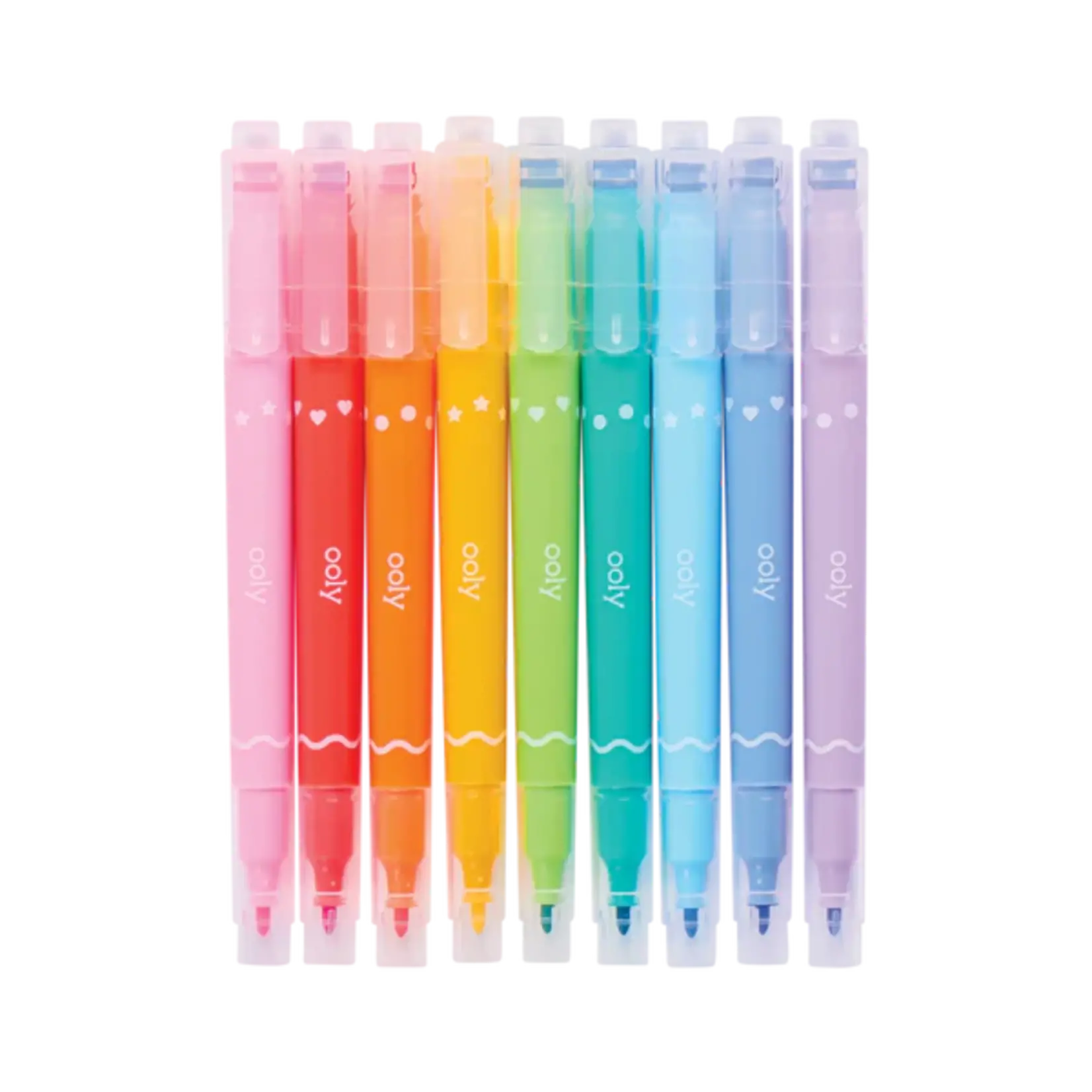 OOLY Confetti Stamp Double-Ended Markers - Set of 9