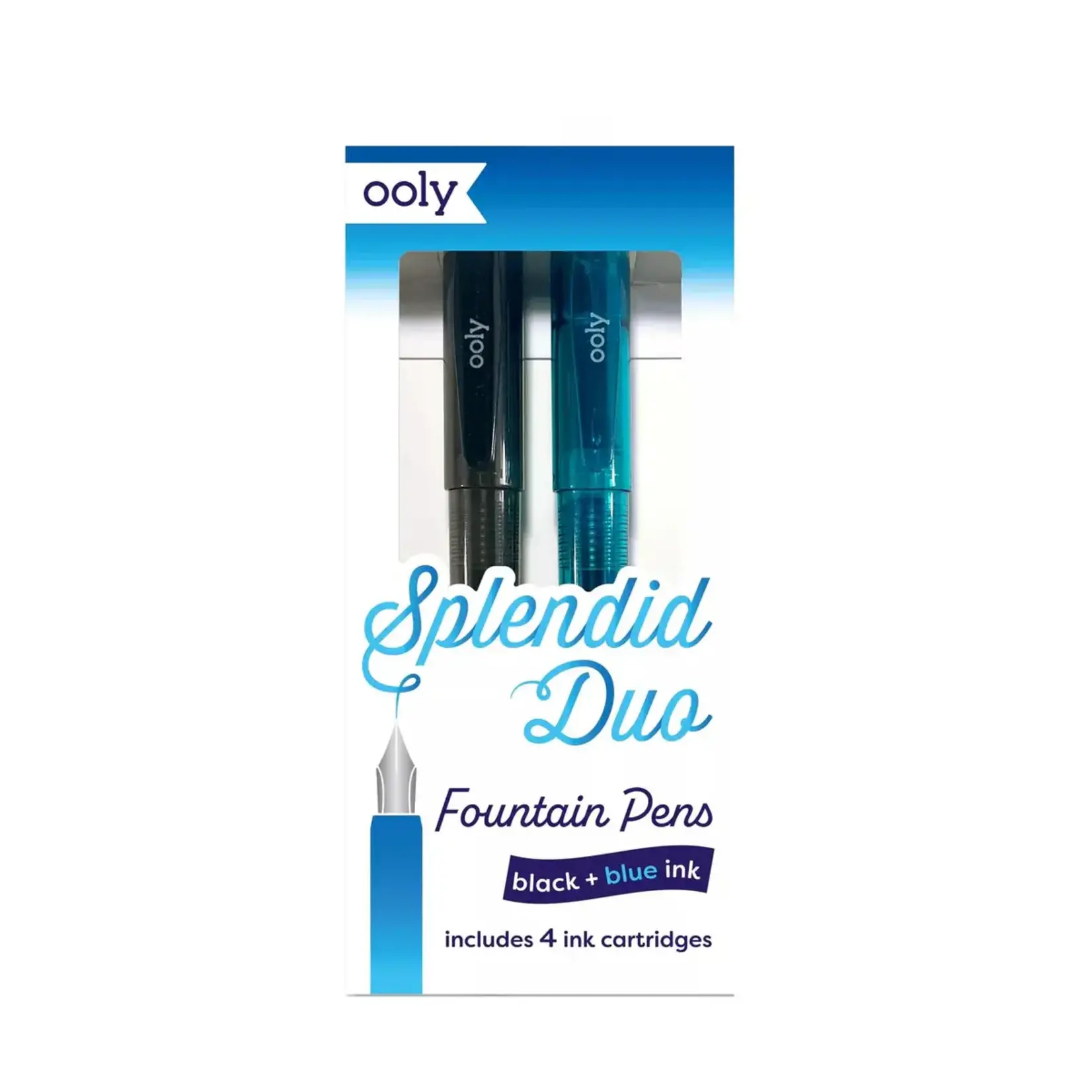 OOLY Splendid Duo Fountain Pens: Black & Blue Inks - Set