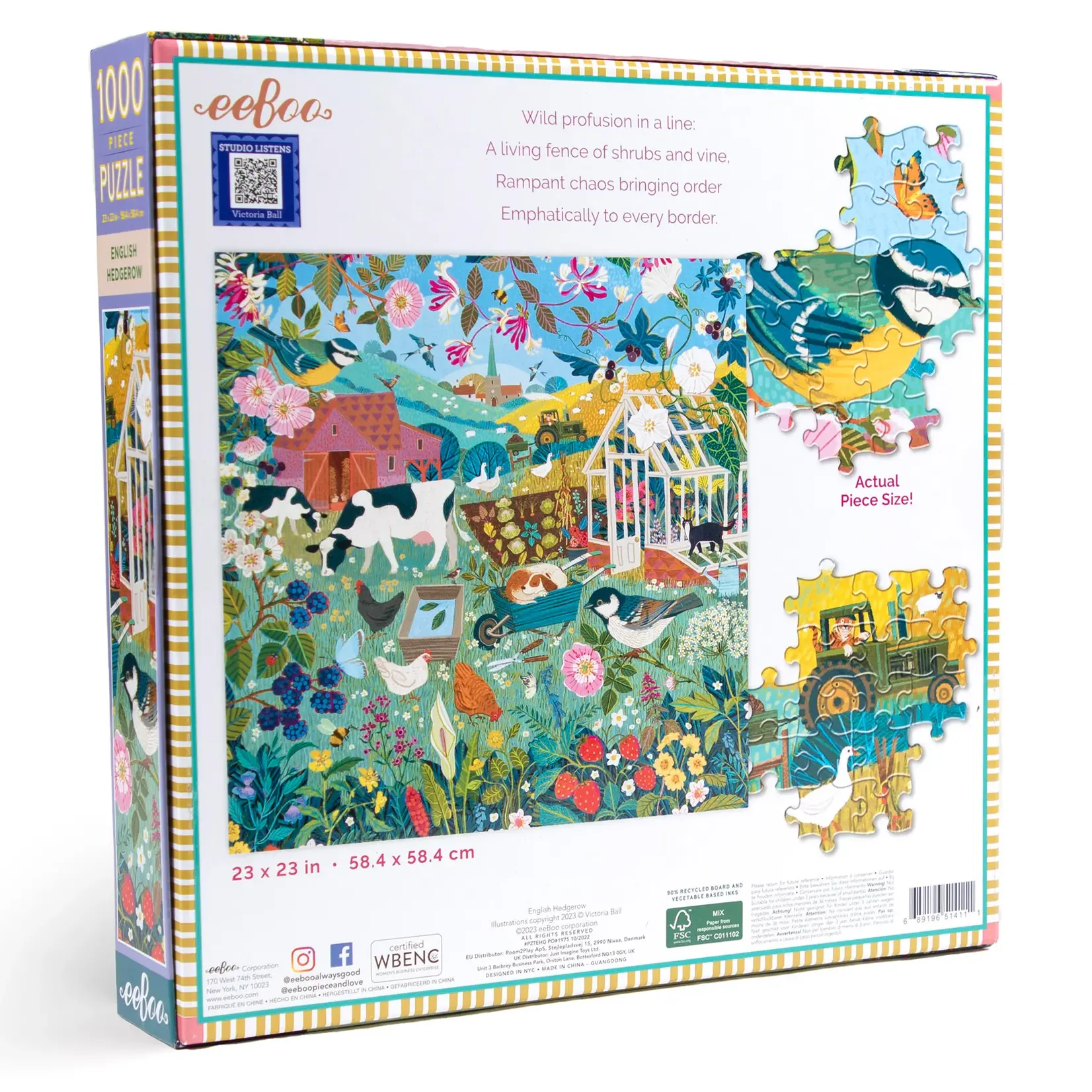 eeboo English Hedgerow 1000 Piece Puzzle