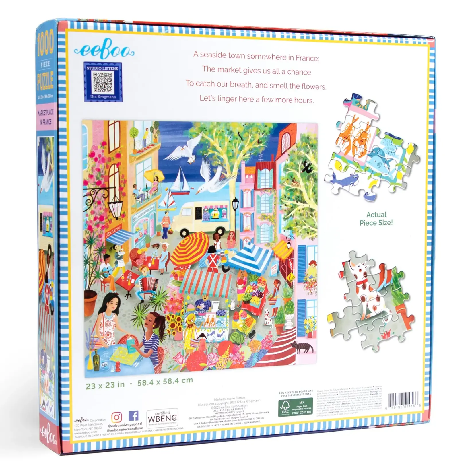eeboo Marketplace in France 1000 Piece Puzzle