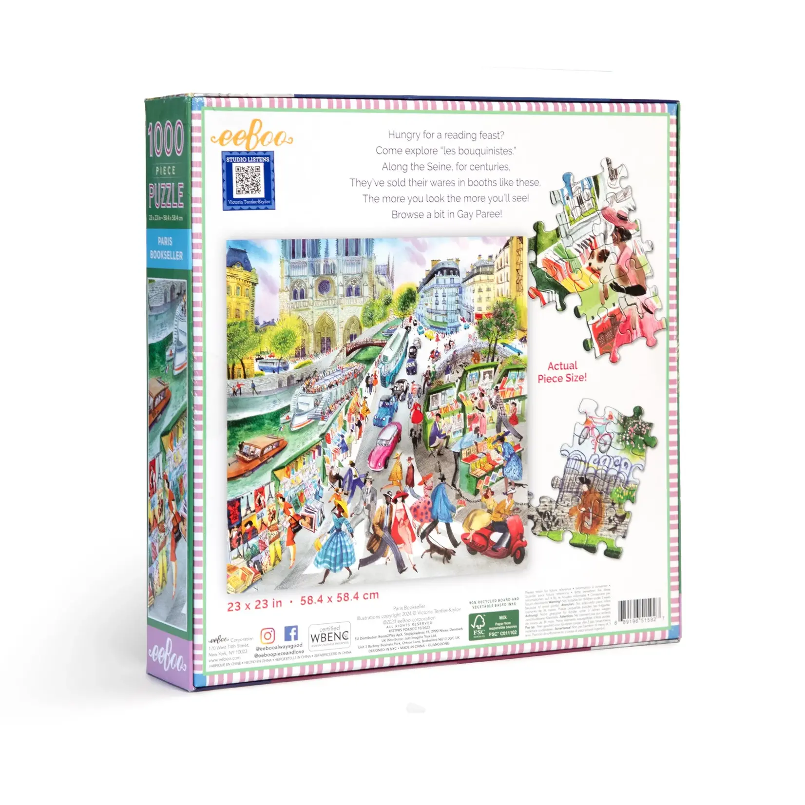 eeboo Paris Bookseller 1000 Piece Puzzle