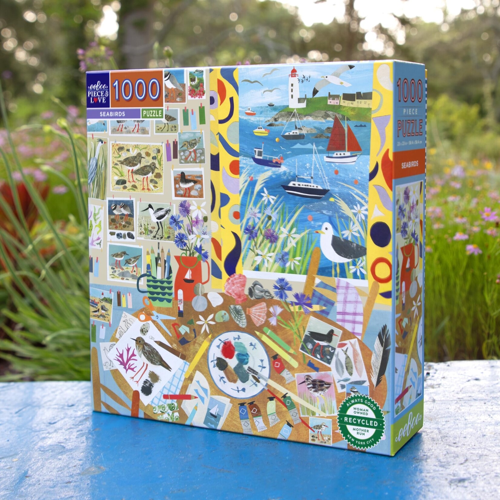 eeboo Seabirds 1000 Piece Square Puzzle