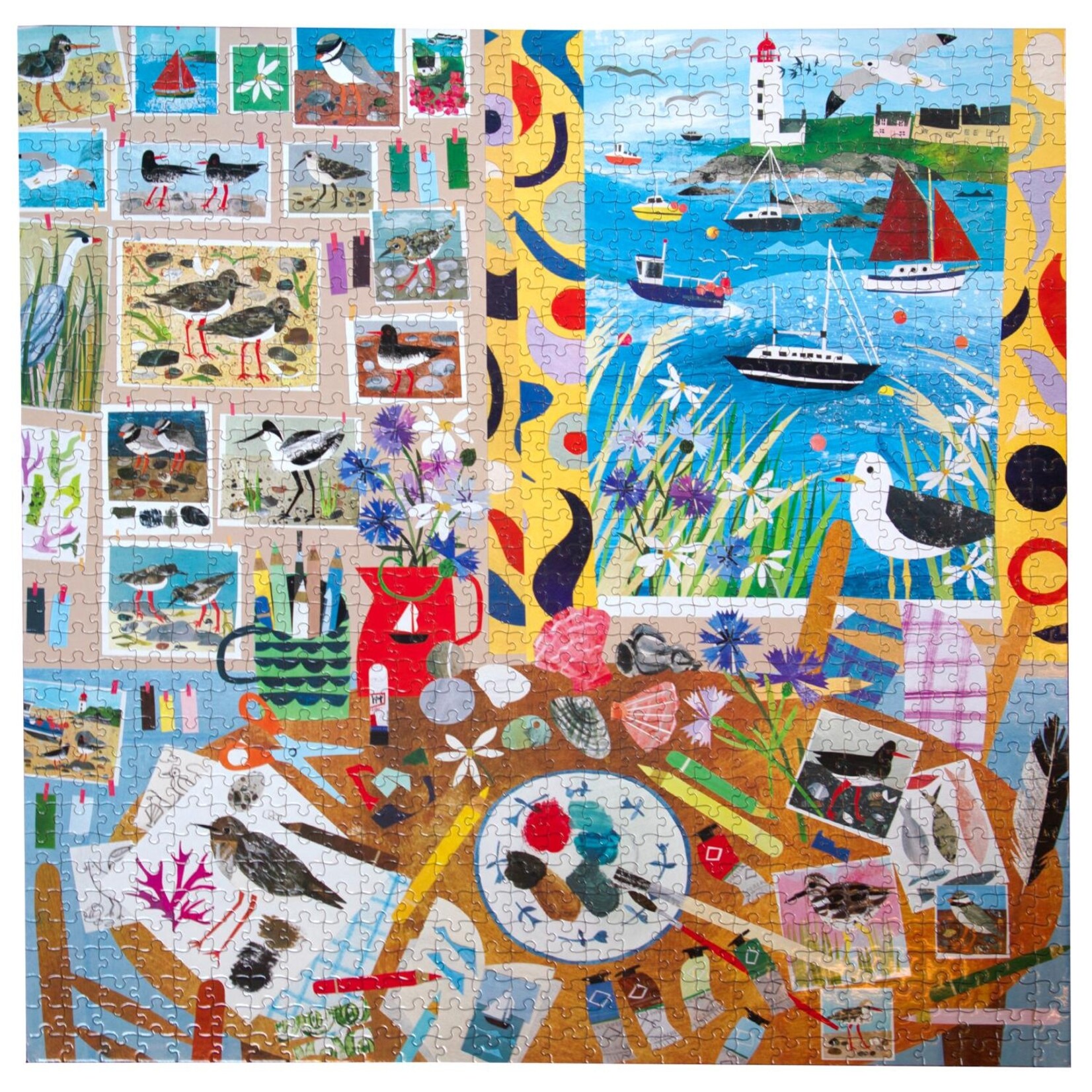 eeboo Seabirds 1000 Piece Square Puzzle