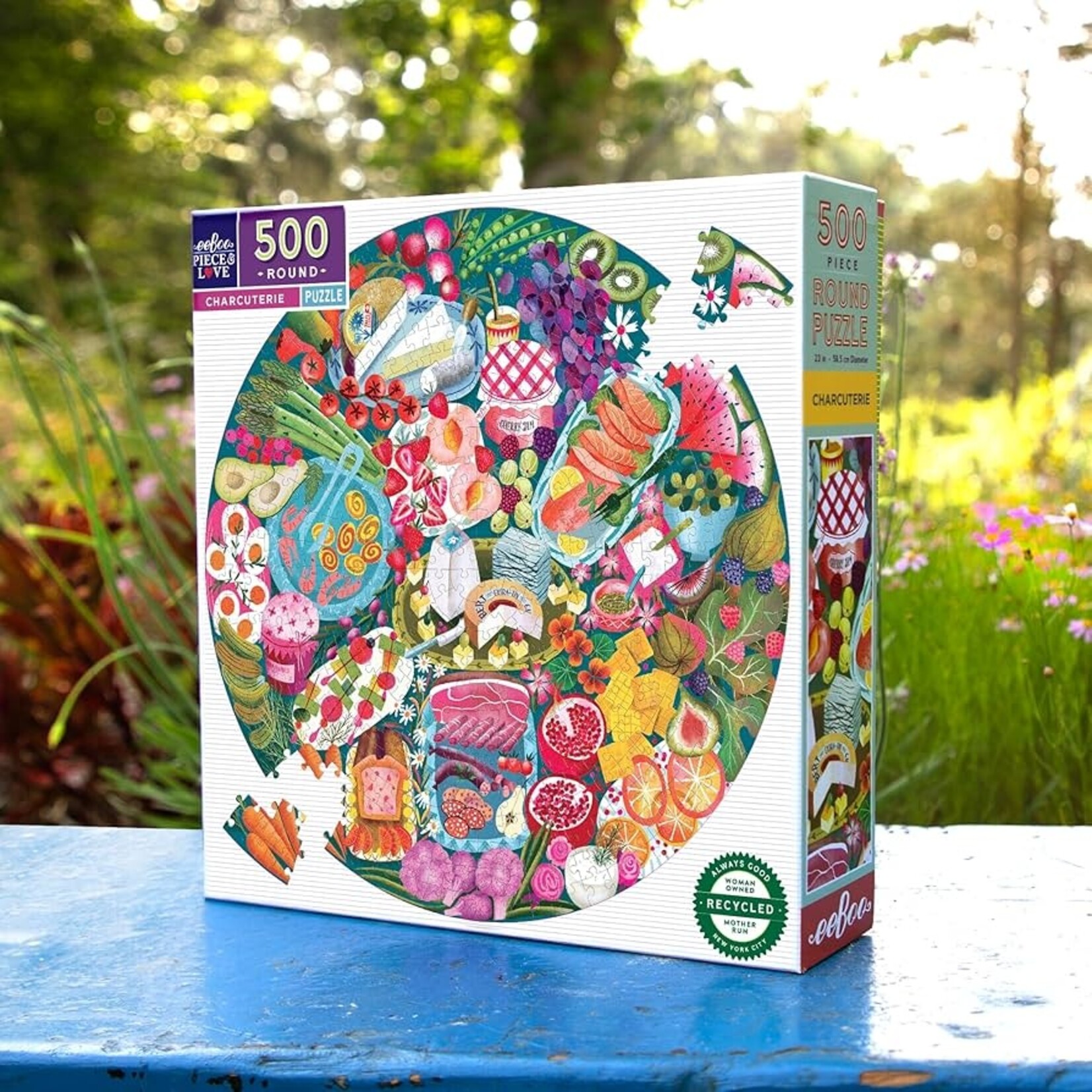 eeboo Charcuterie 500 Piece Round Puzzle