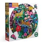 eeboo Jaguars and Butterflies 500 Piece Round Puzzle
