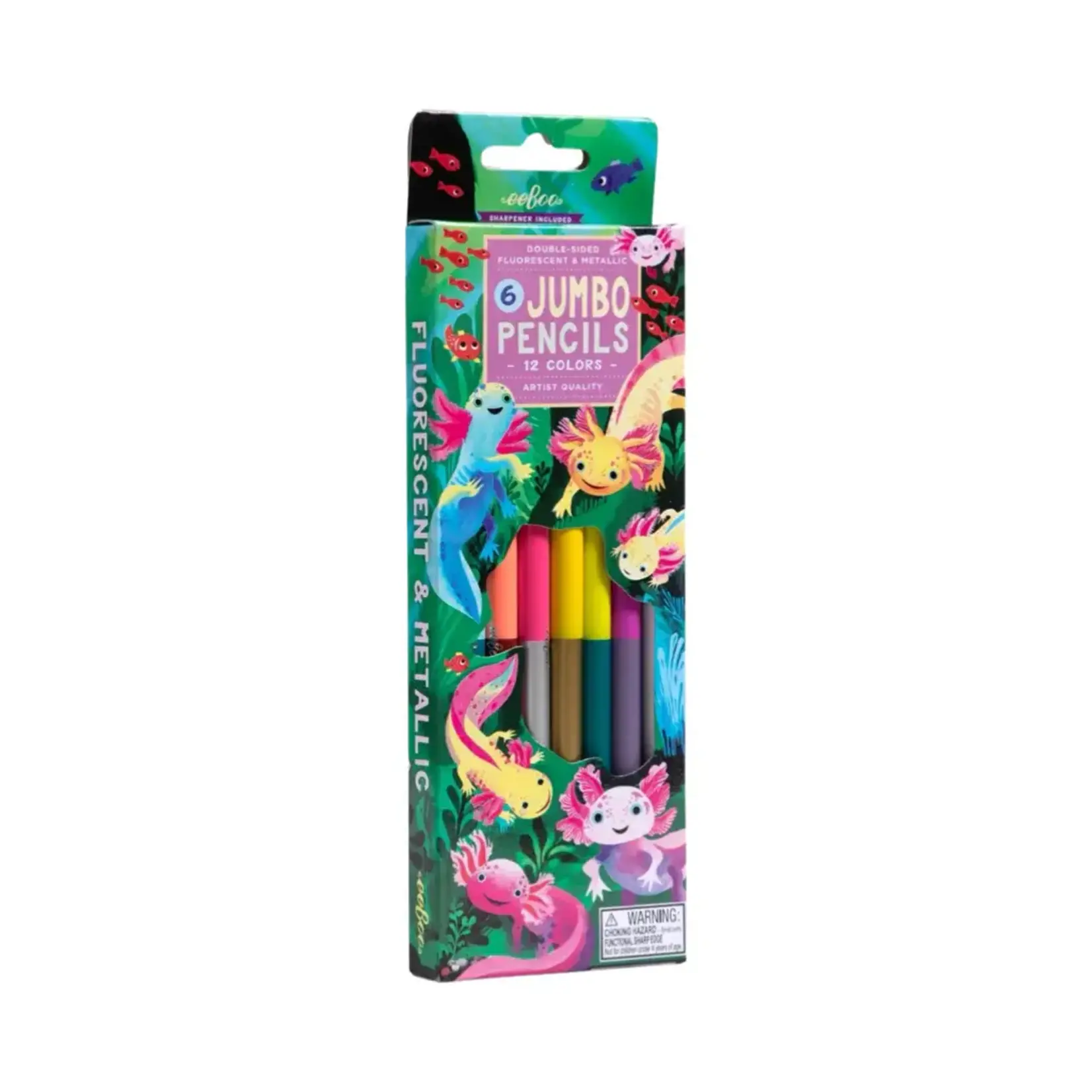 eeboo Axolotl 6 Jumbo Double-Sided Special Pencils
