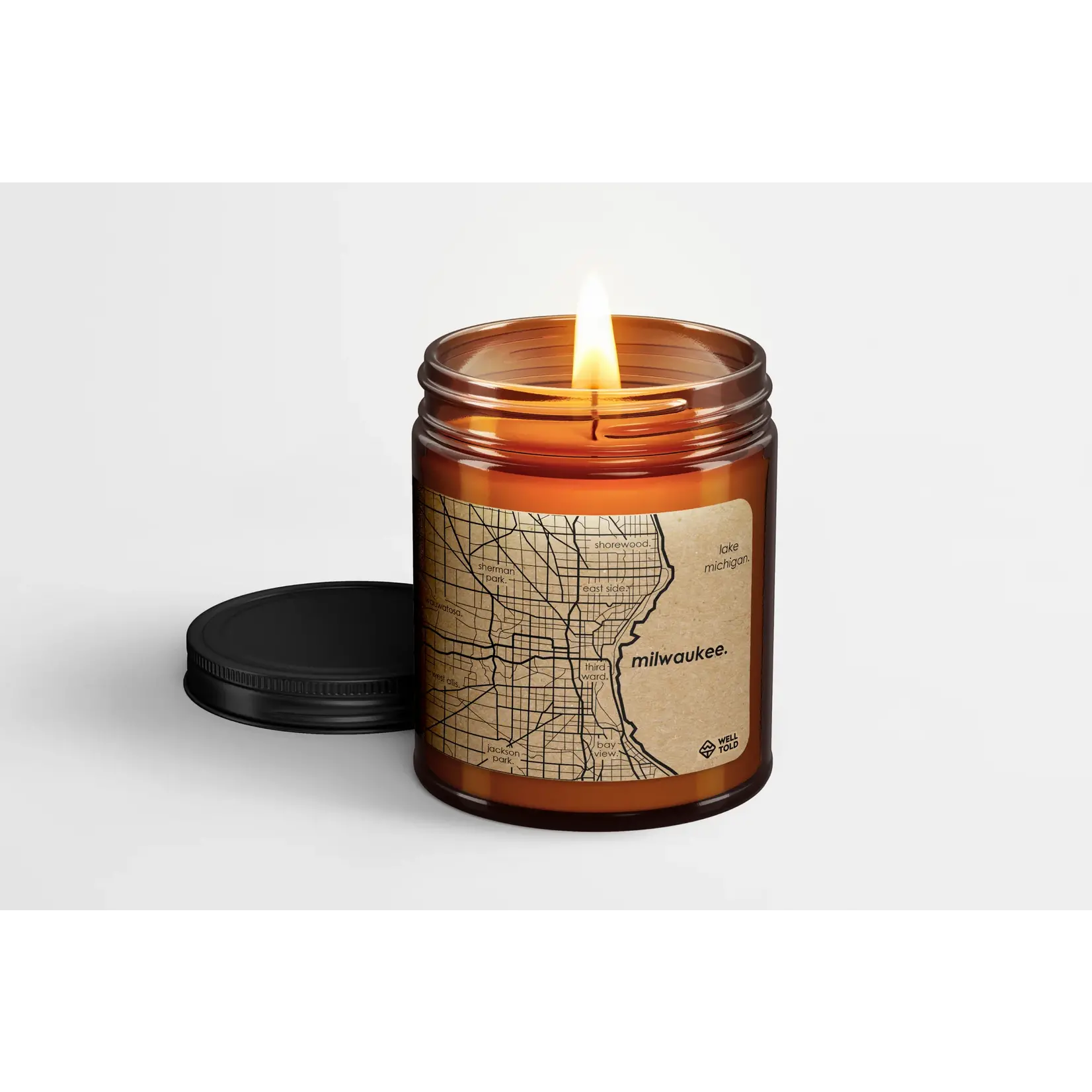 Arlington MA Map Candle | Ocean Breeze