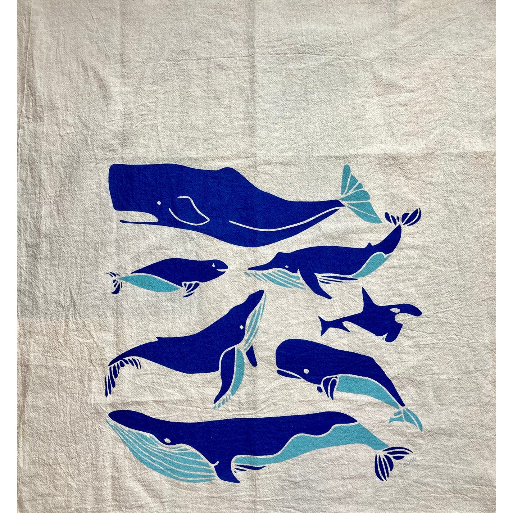 Whales Tea Towel