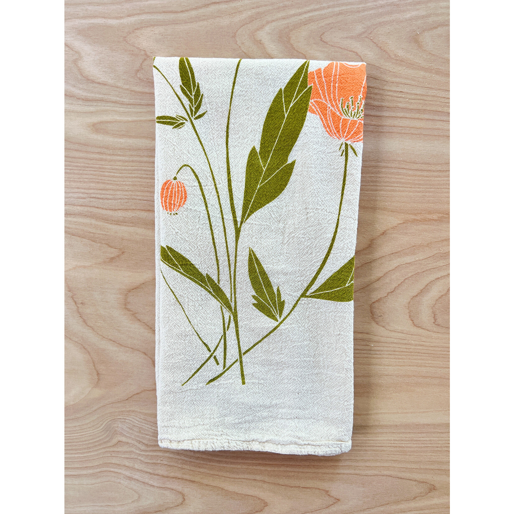 California Poppy Tea Towel