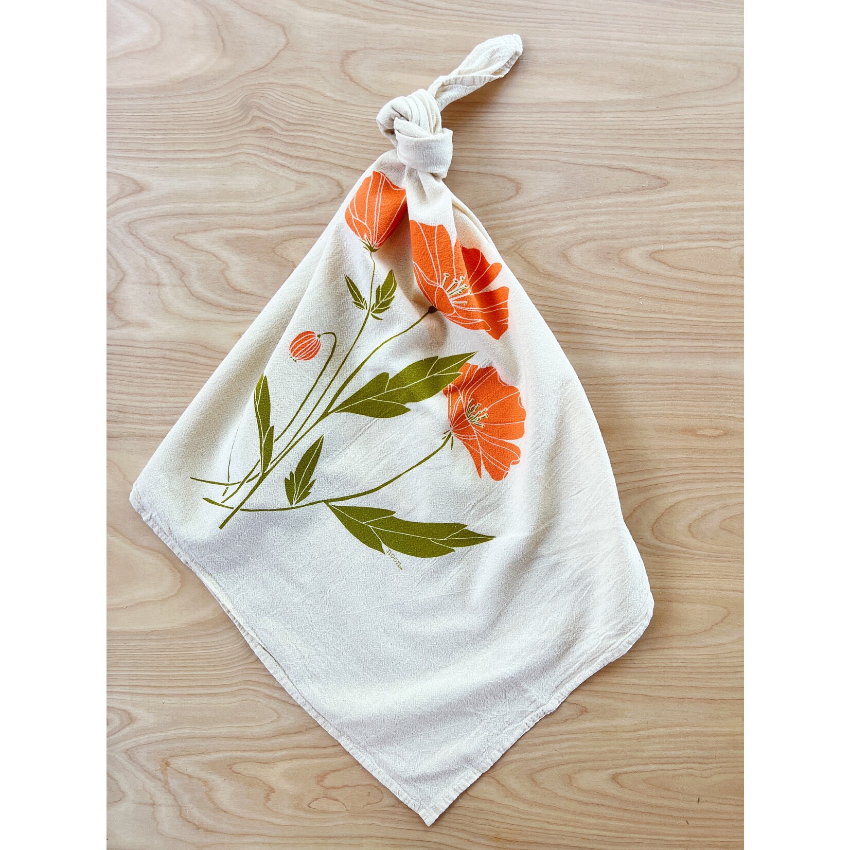 California Poppy Tea Towel