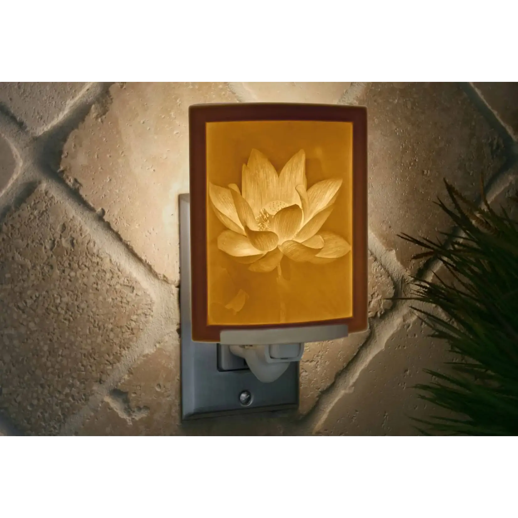 Lotus Flower Porcelain Lithophane Night Light