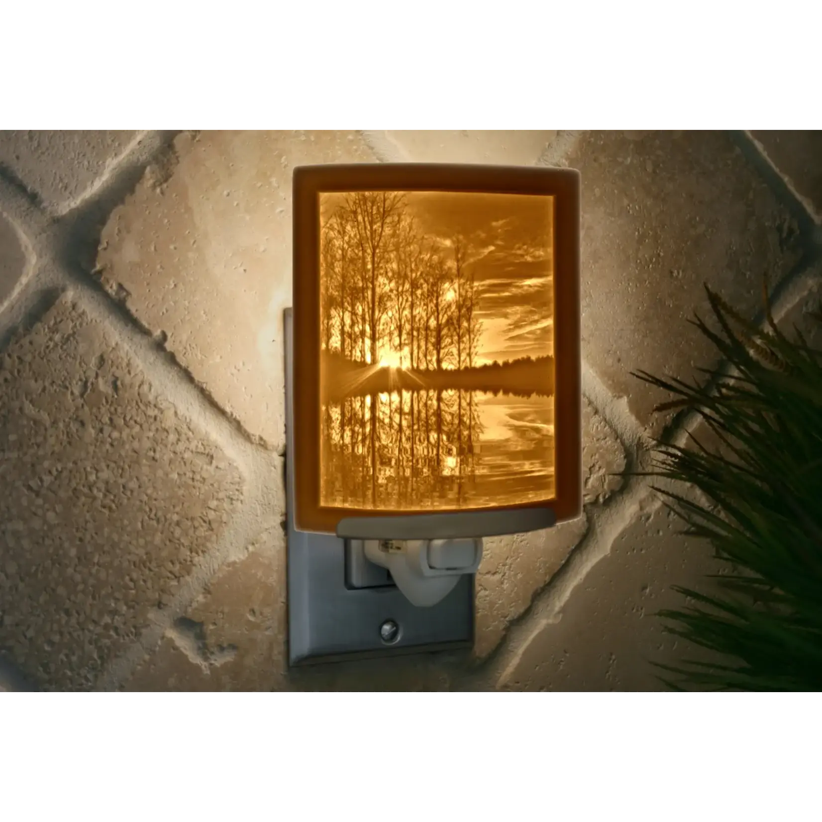 Lakeshore Sunset Porcelain Lithophane Night Light