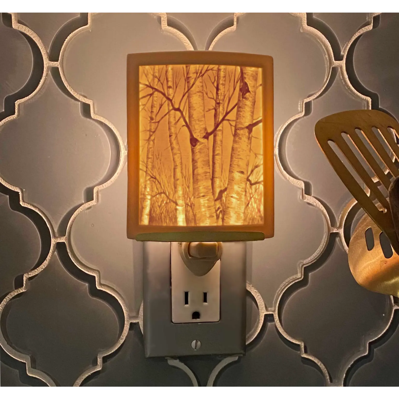 Birch Trees Curved Night Light