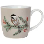 Birds & Boughs Christmas 12 oz Mug - Cardinal & Chickadee