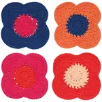 Poppy Crochet Coasters (Set of 4)