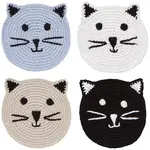 Meow & Furever Crochet Coasters (Set of 4)