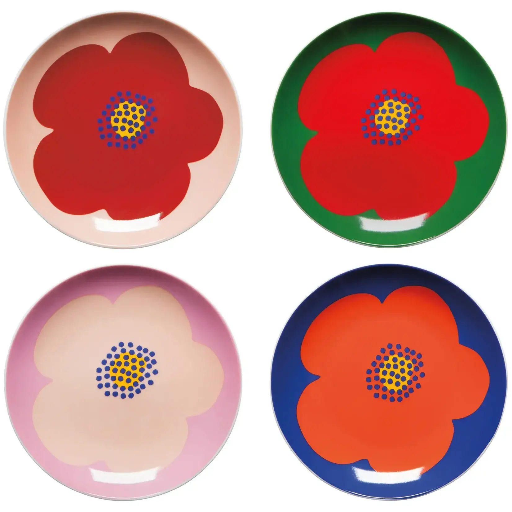 Poppy Appetizer Plates (Set of 4)