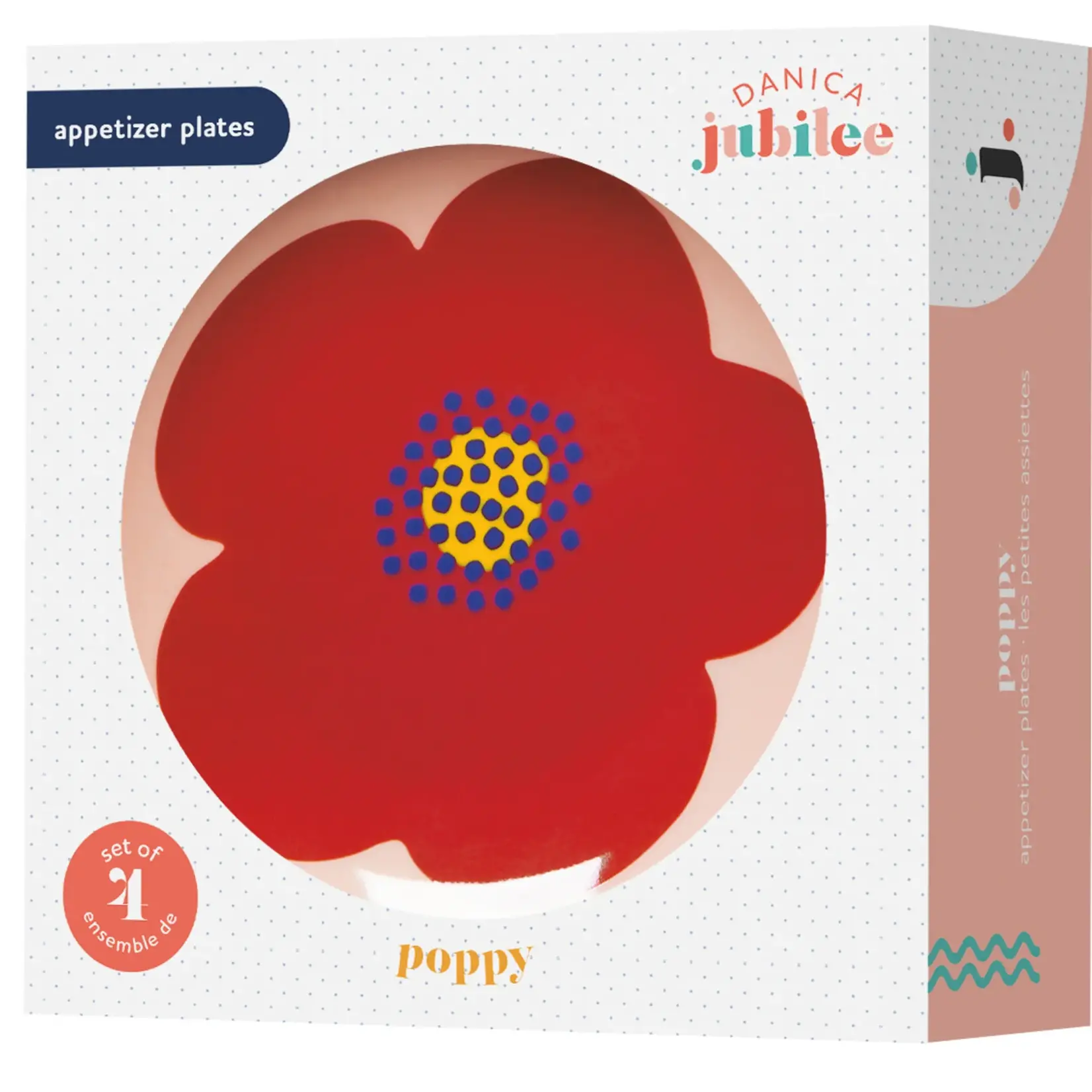 Poppy Appetizer Plates (Set of 4)