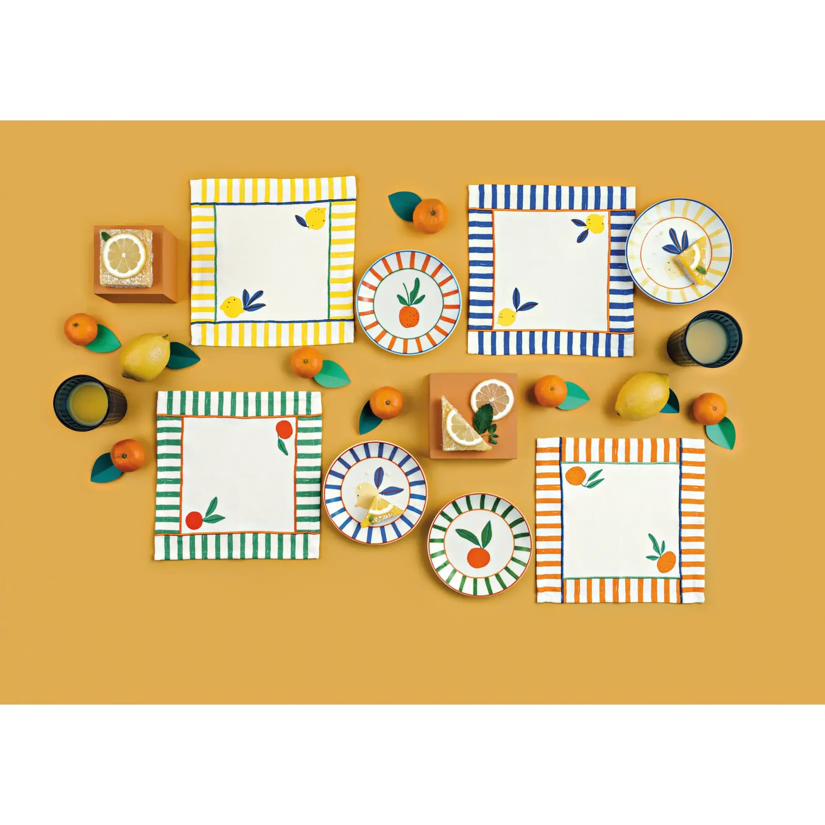 Citrus Burst Appetizer Plates (Set of 4)