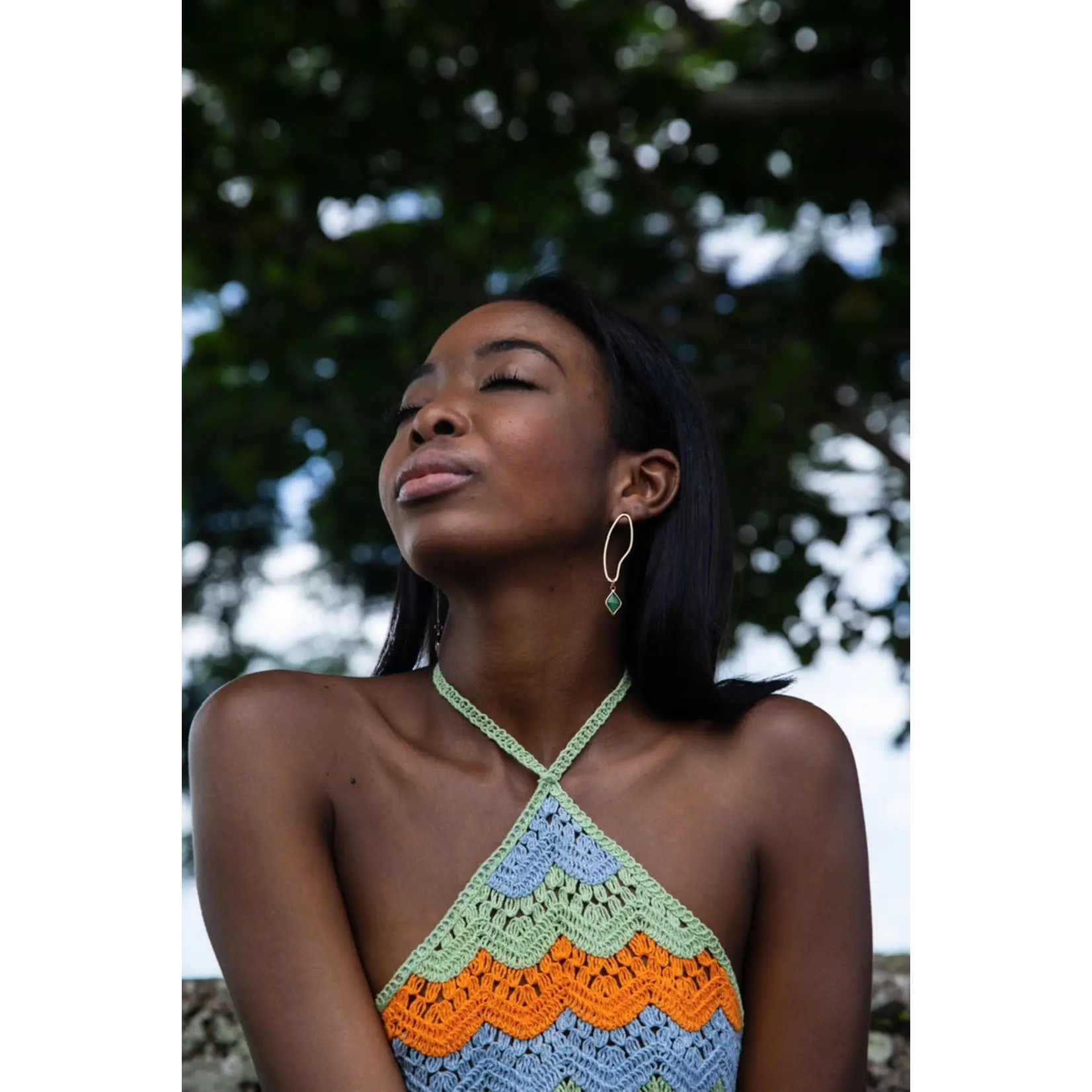 Abstract Dainty Hoop Lavender