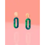 Fall Emerald Oval Resin Hoop