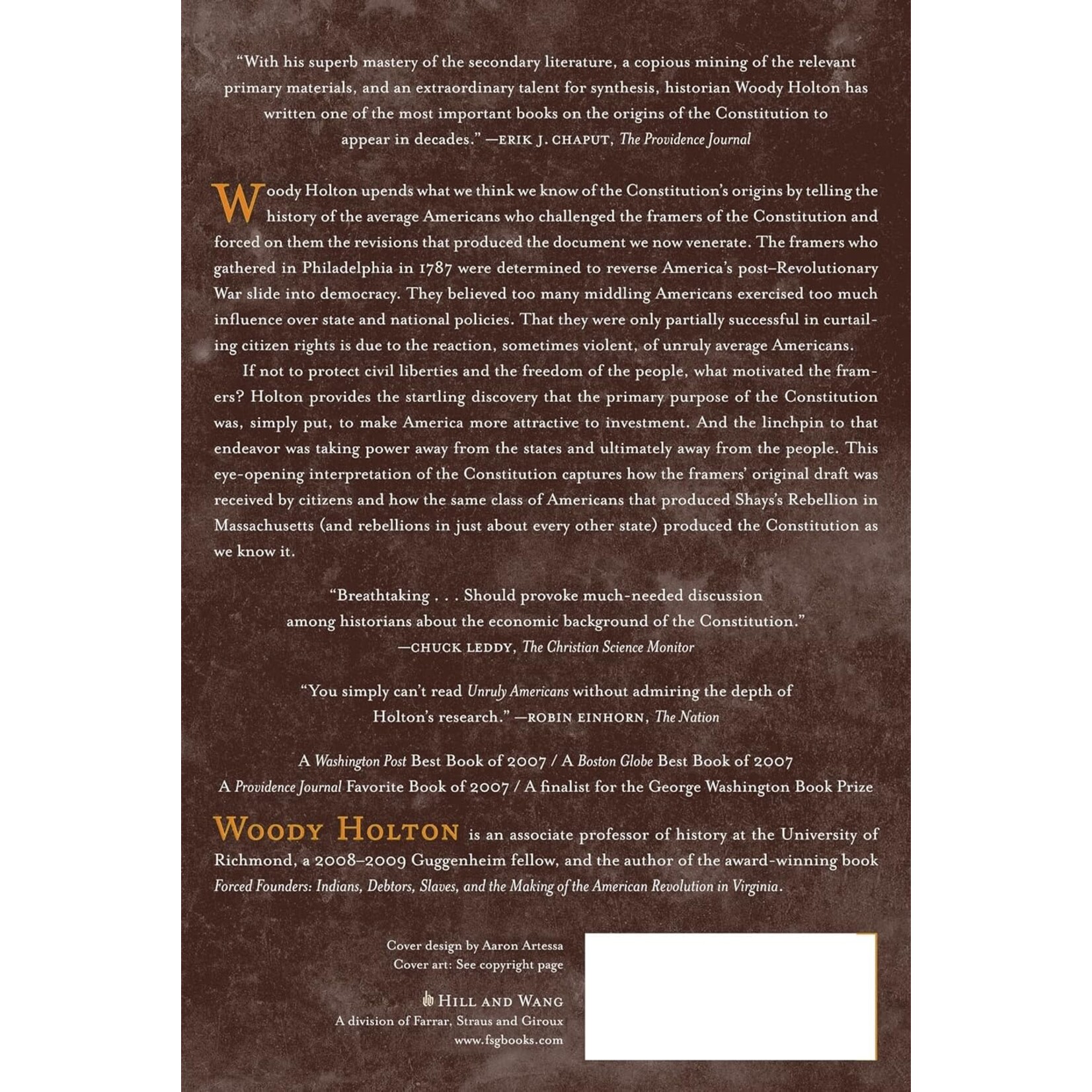 Unruly Americans and the Origins of the Constitution