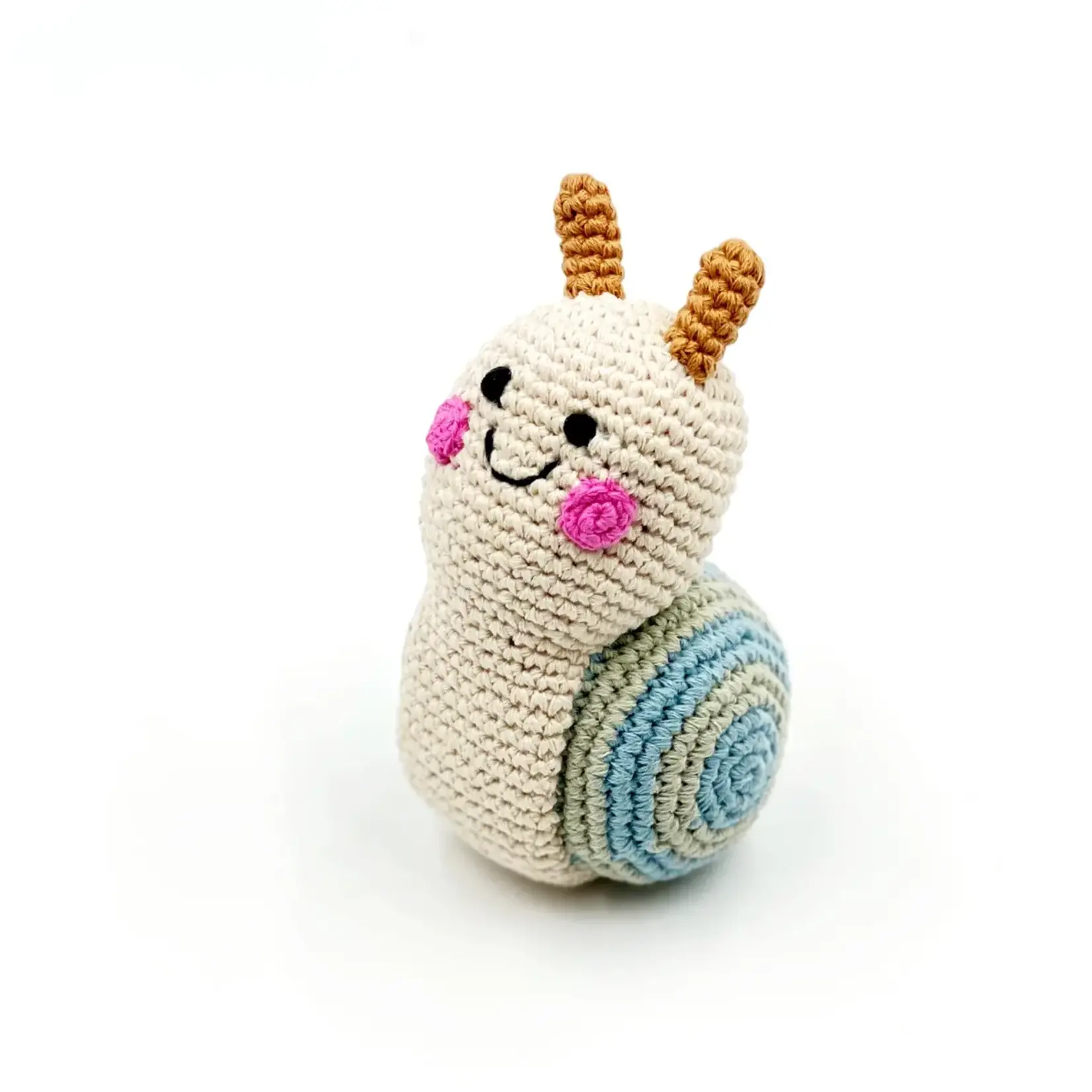 Crochet Rattle - Snail (Cream)