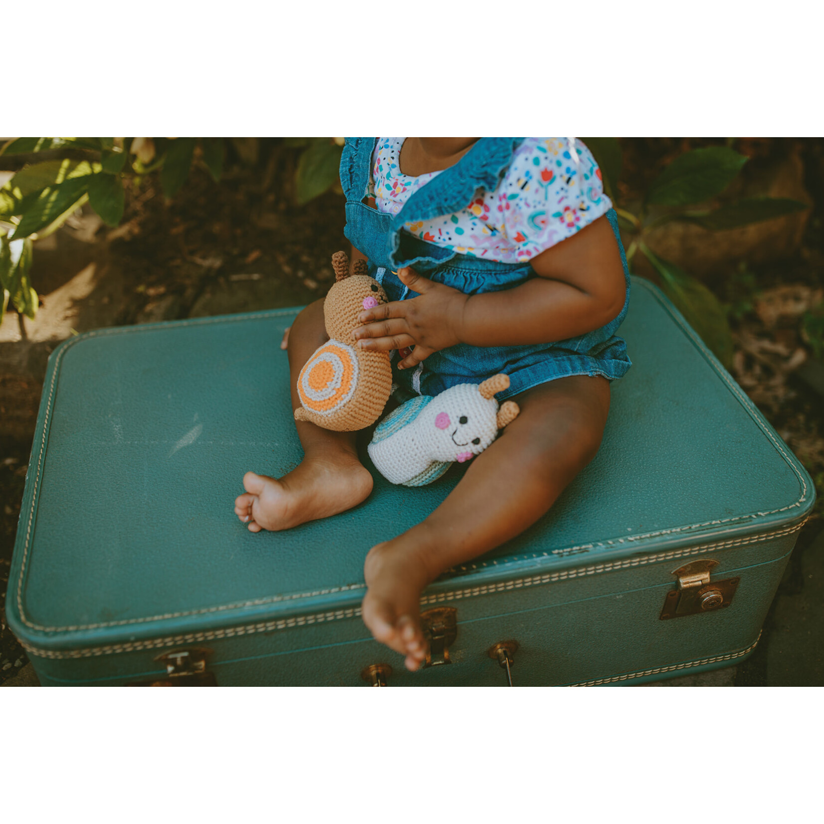 Crochet Rattle - Snail (Cream)