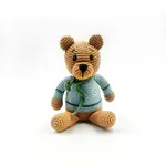 Crochet Teddy Bear Rattle - Blue