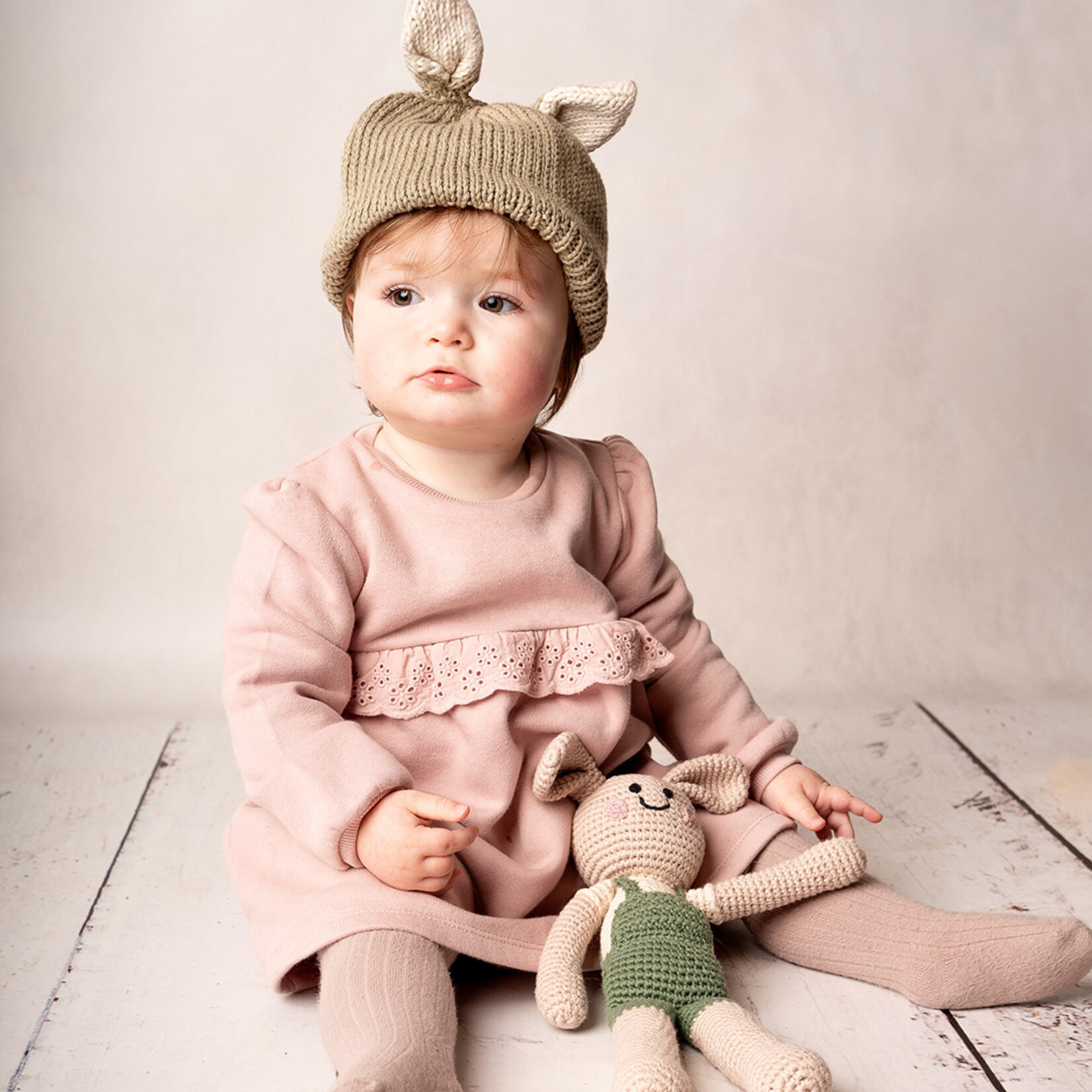 Crochet Velvety Springtime Bunny (Green)