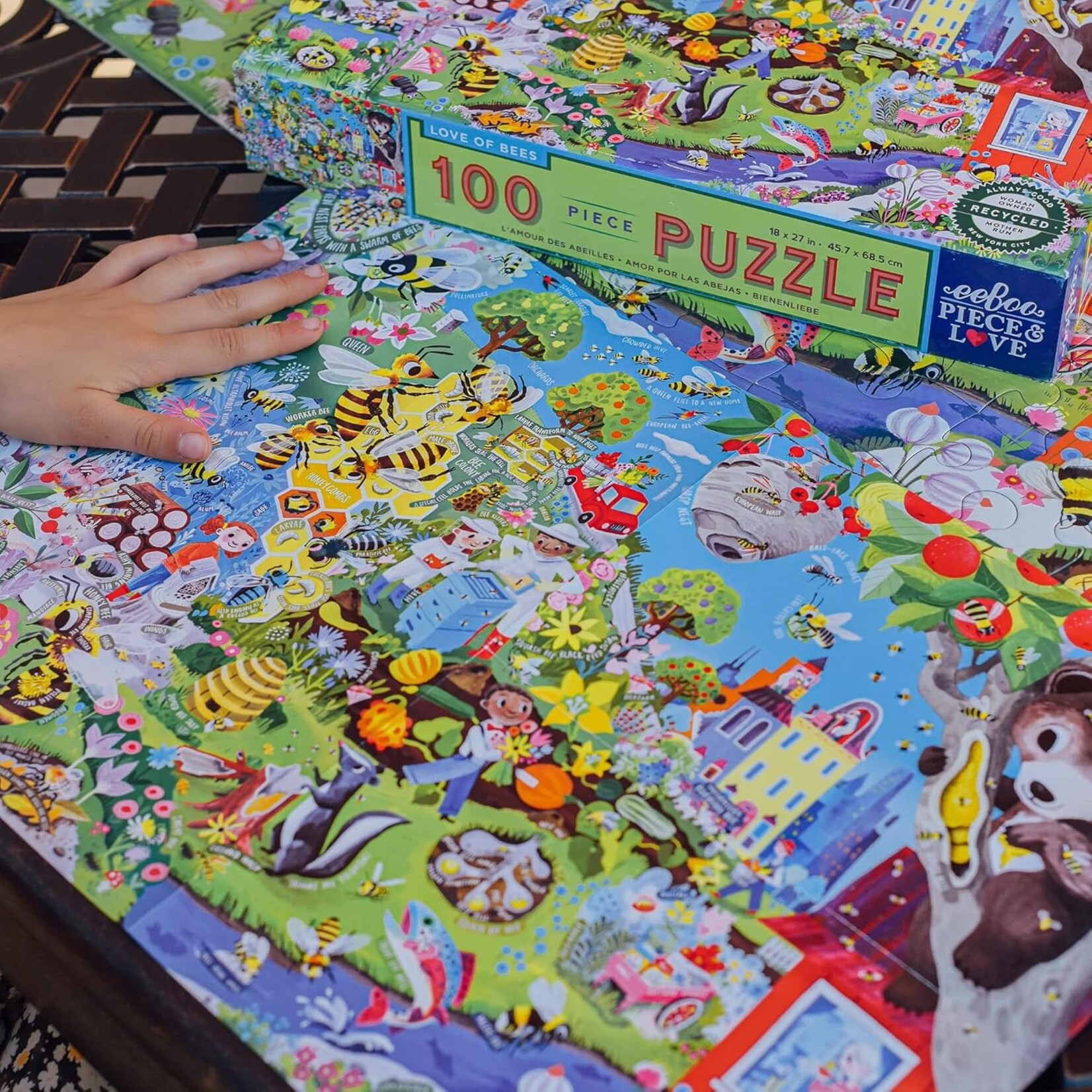eeboo Love of Bees 100 Piece Puzzle