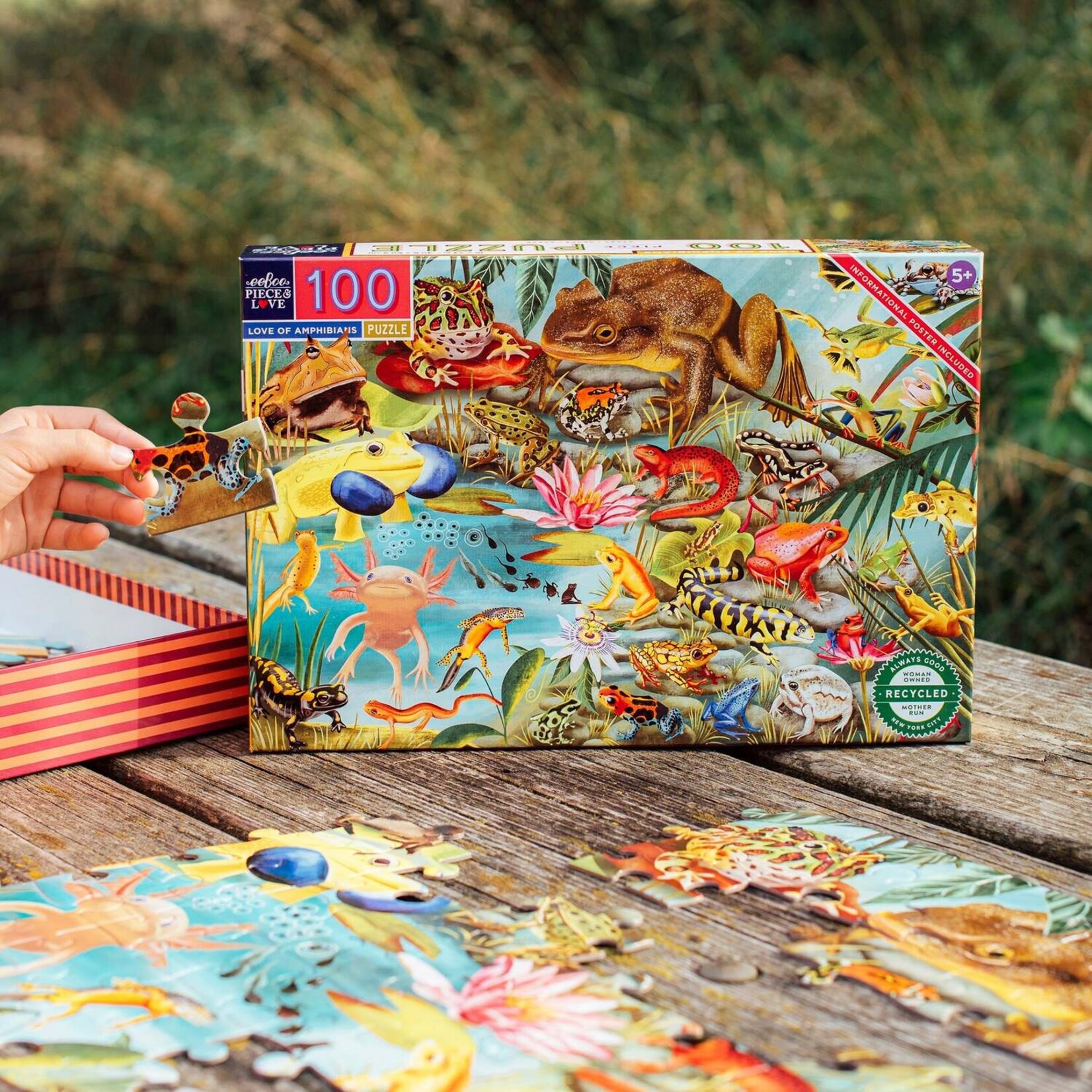 eeboo Love of Amphibians 100 Piece Puzzle