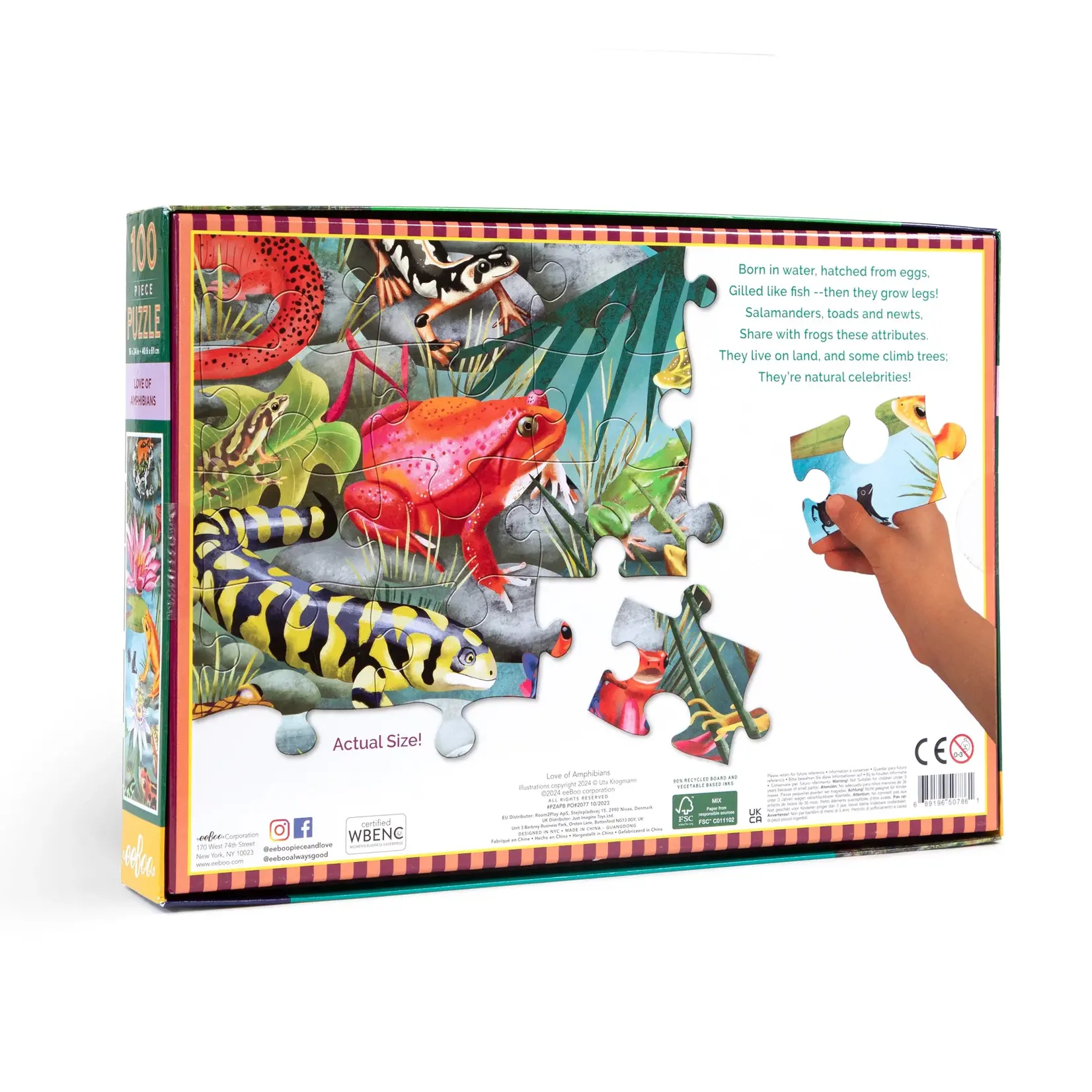 eeboo Love of Amphibians 100 Piece Puzzle