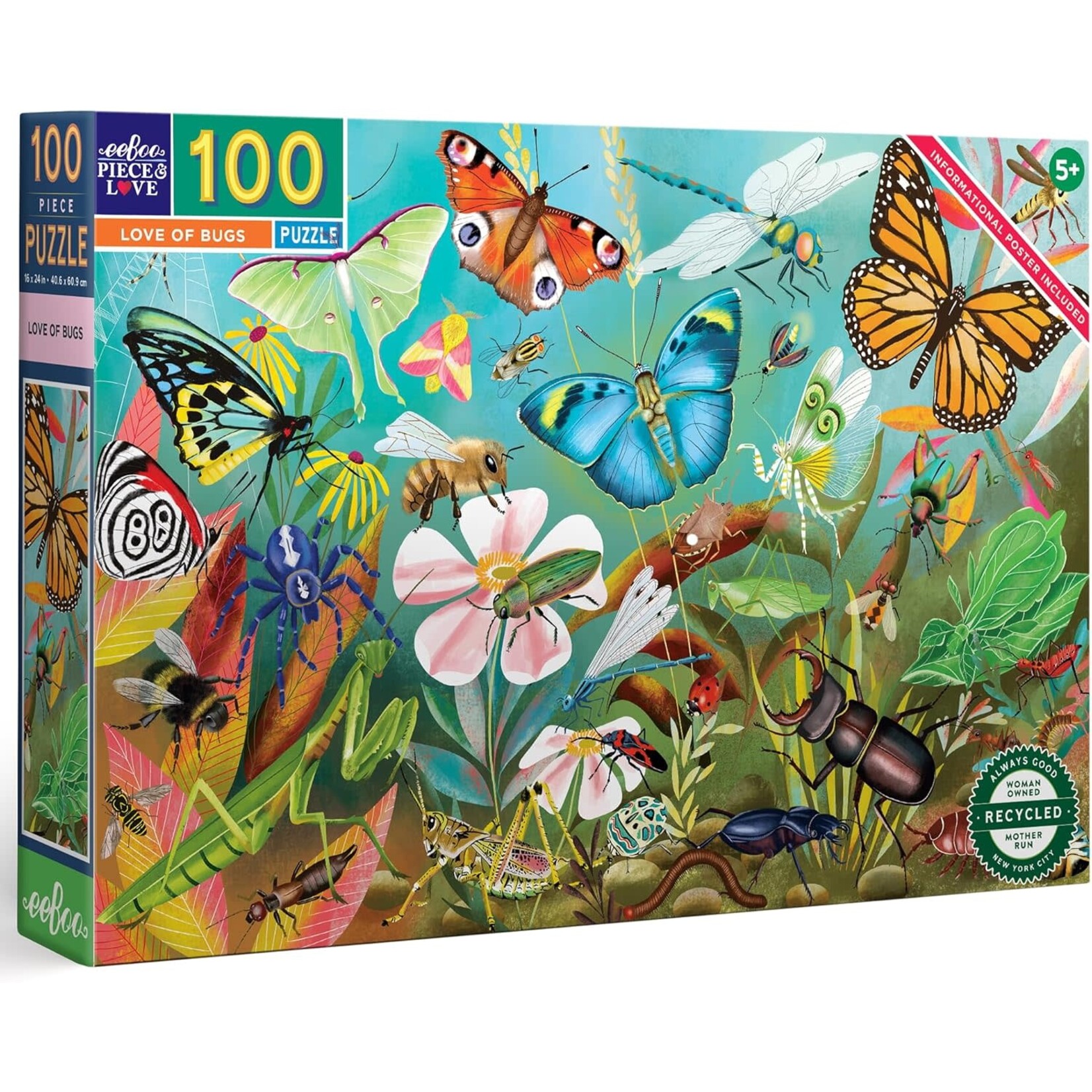 eeboo Love of Bugs 100 Piece Puzzle