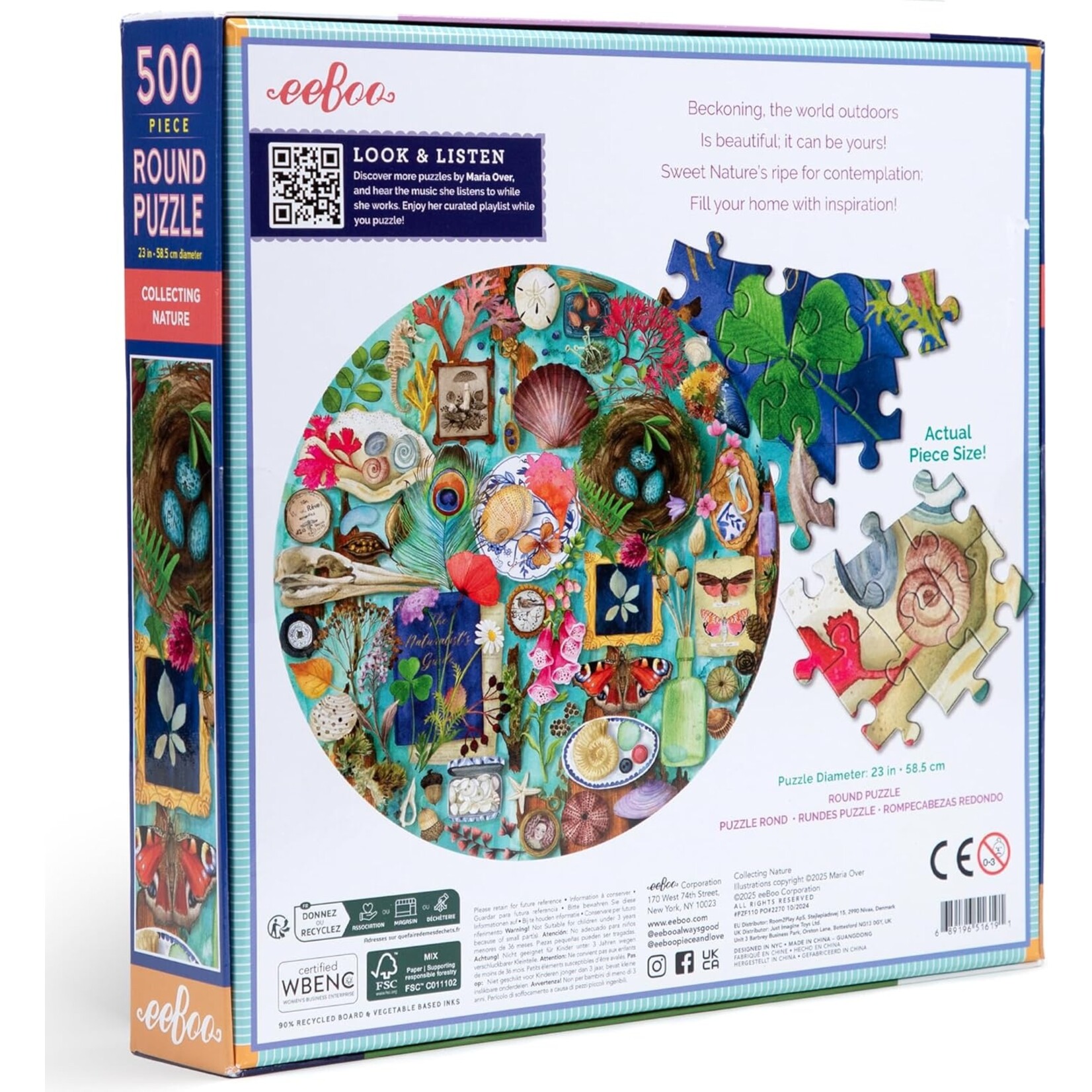 eeboo Collecting Nature 500 Piece Round Puzzle