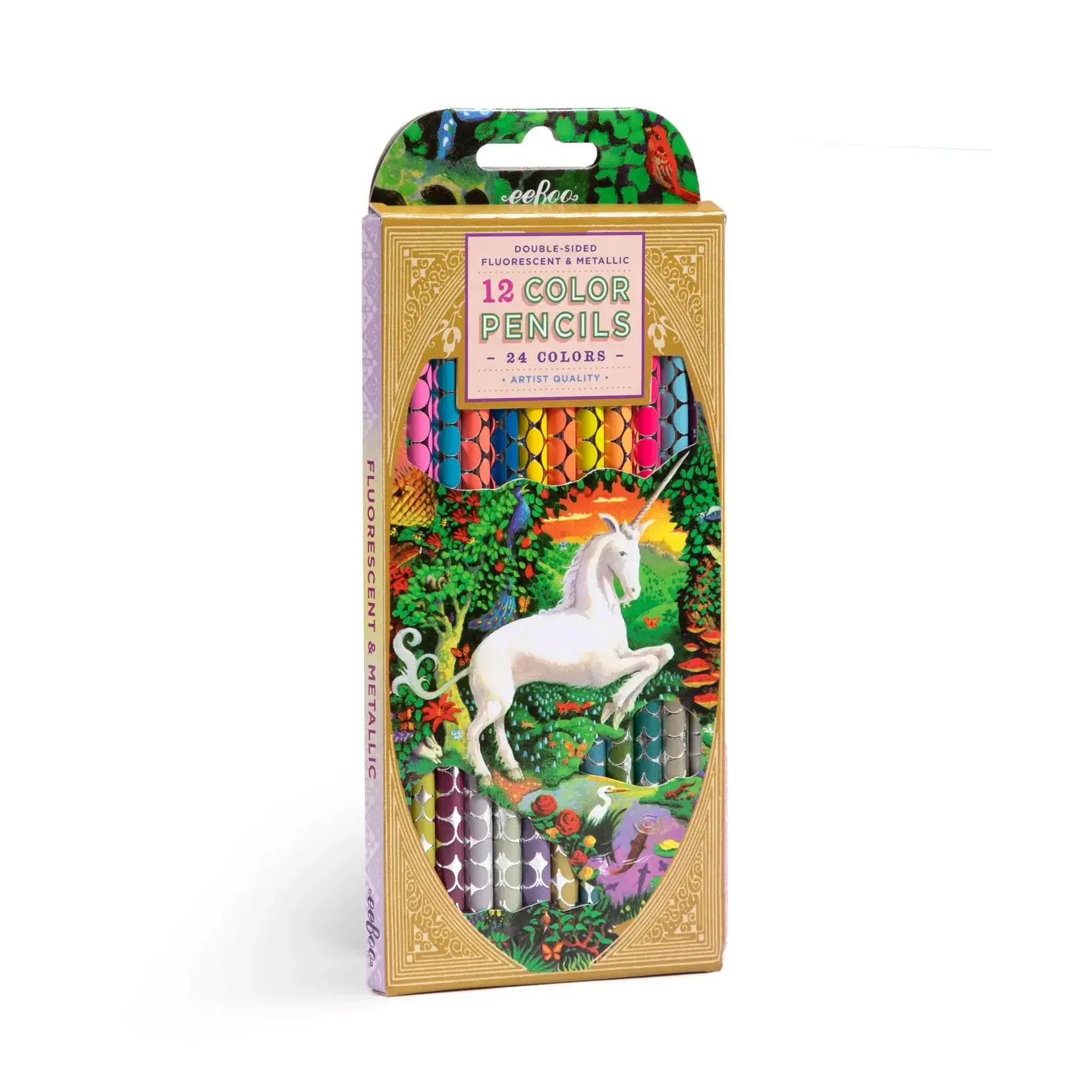 eeboo Unicorn Garden 12 Double Color Pencils