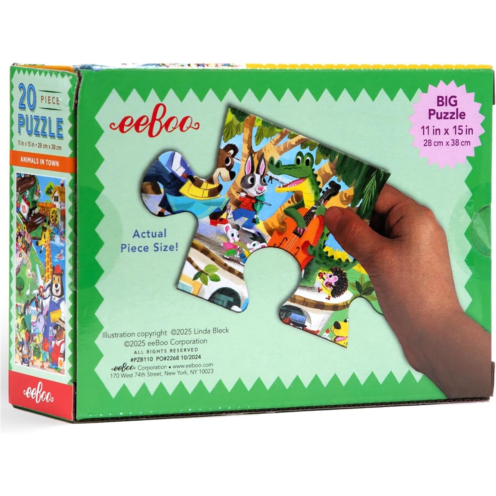 eeboo Animals in Town 20 Piece Rectangle Puzzle
