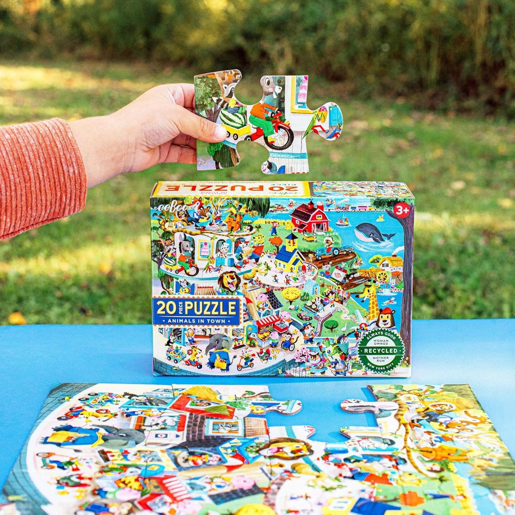 eeboo Animals in Town 20 Piece Rectangle Puzzle