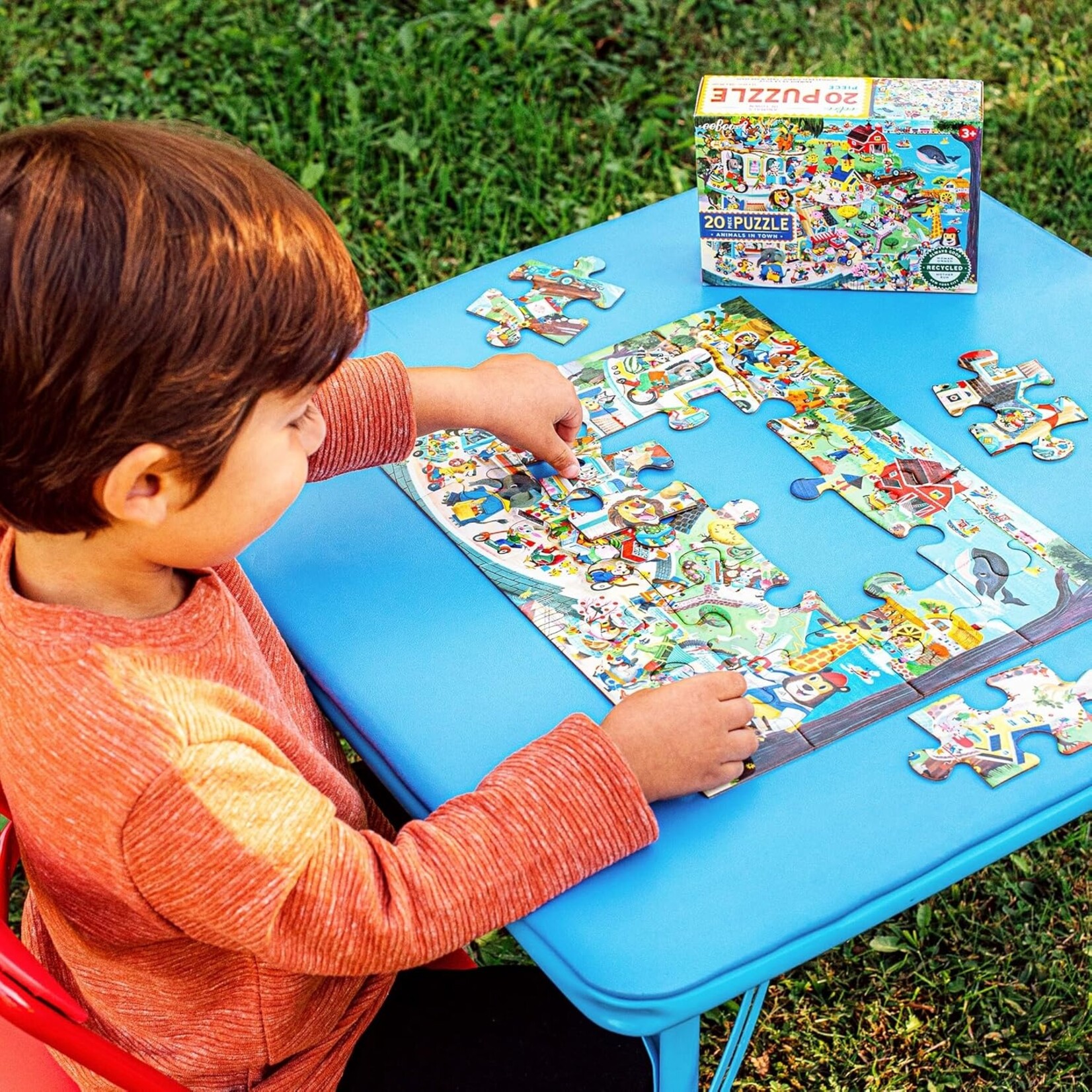 eeboo Animals in Town 20 Piece Rectangle Puzzle