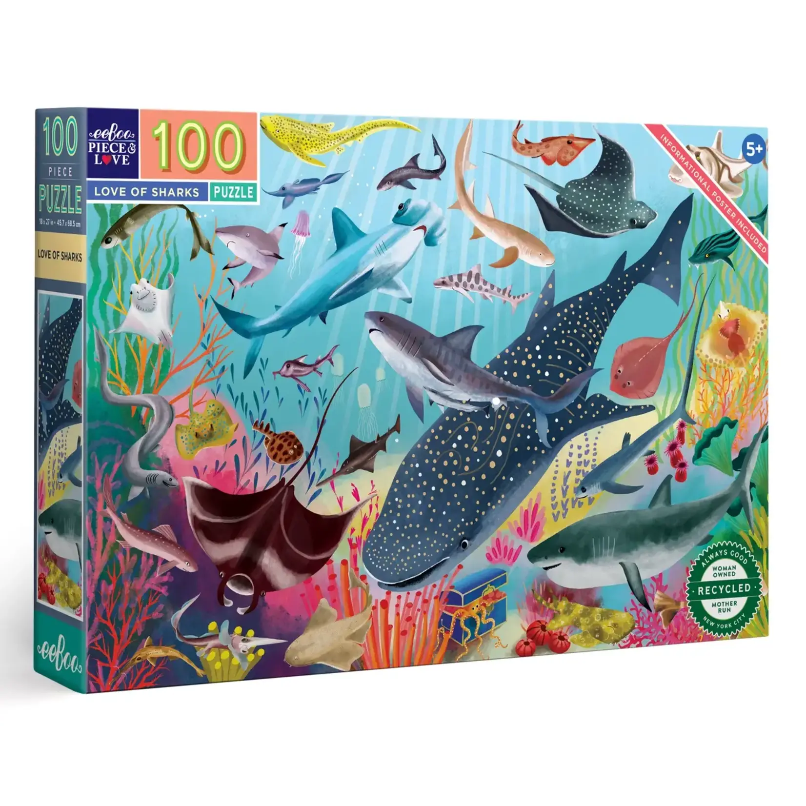 eeboo Sharks and Friends 20 Piece Puzzle