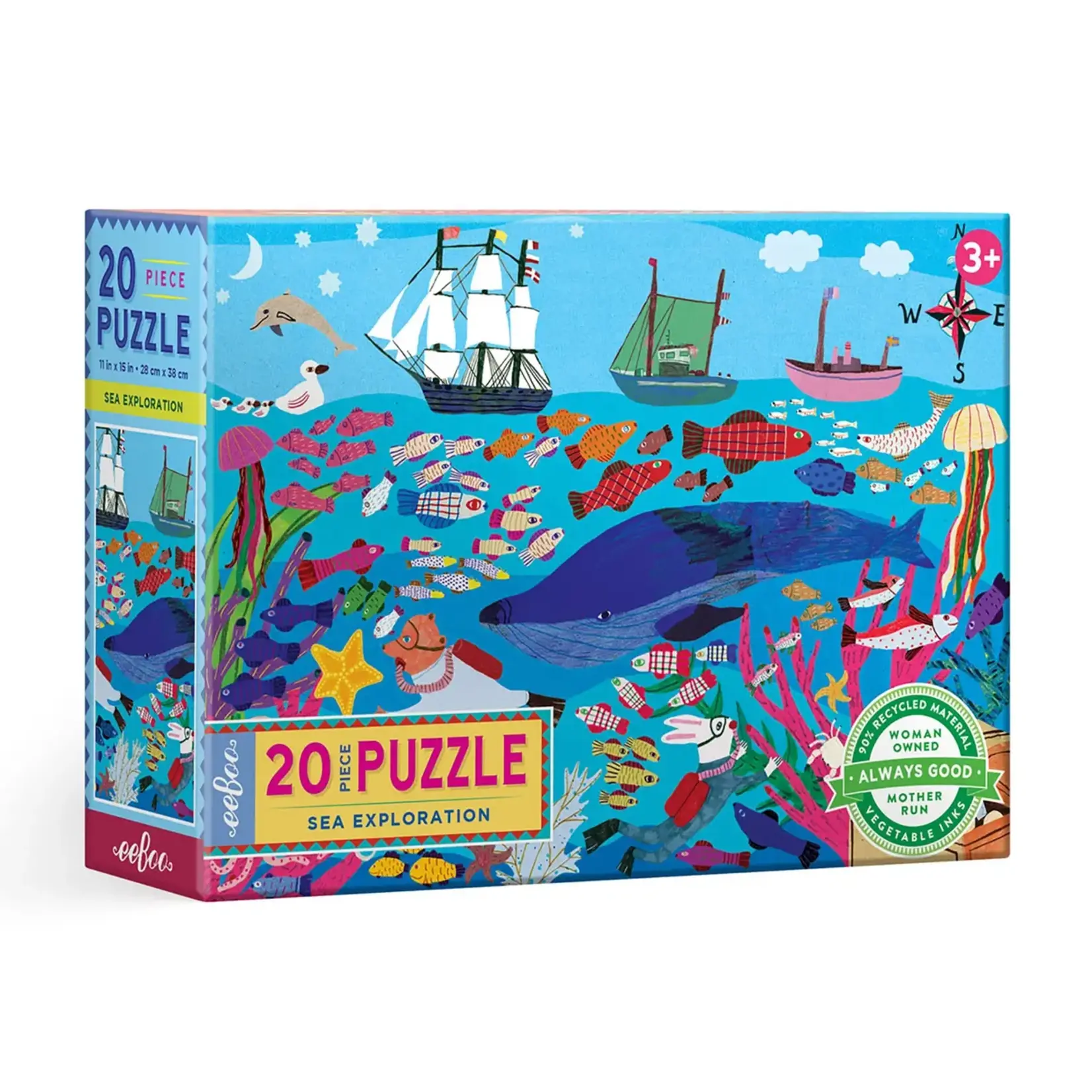 eeboo Sea Exploration 20 Piece Big Puzzle